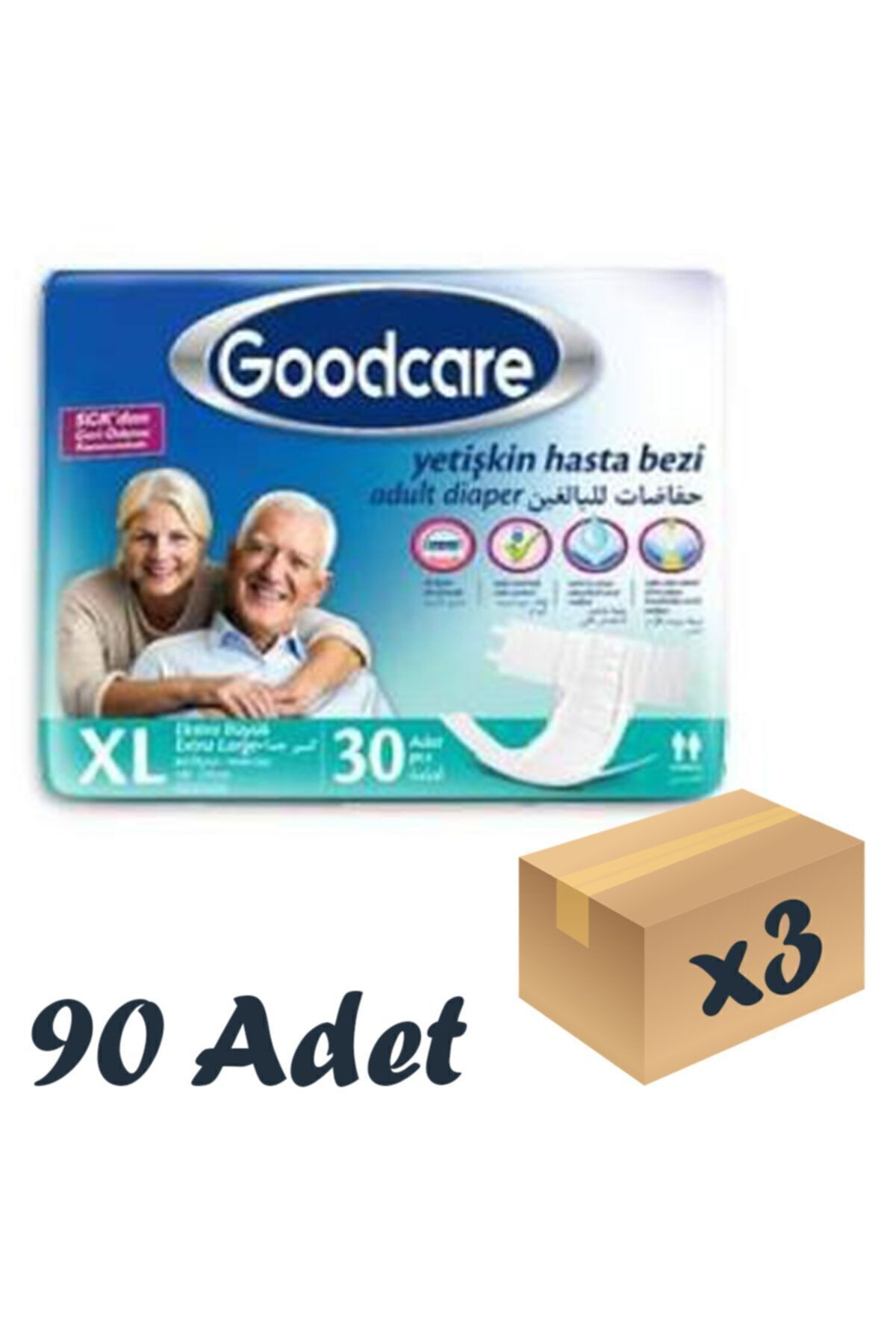Bel Bantlı Yetişkin Hasta Bezi Xlarge 30'lu 3 Paket 90 Adet
