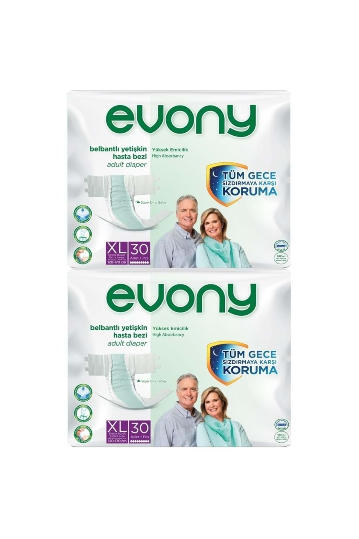 Bel Bantlı Yetişkin Hasta Bezi Xlarge 30'lu 4 Paket 120 Adet