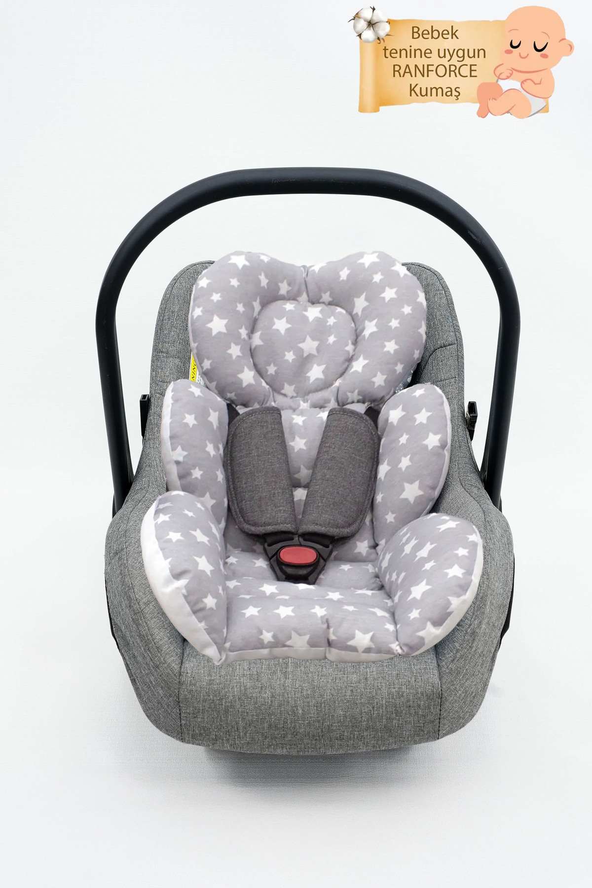 Mordesign Bel Destekli Ortopedik Puset Minderi, Çift Taraflı Stars Serisi,