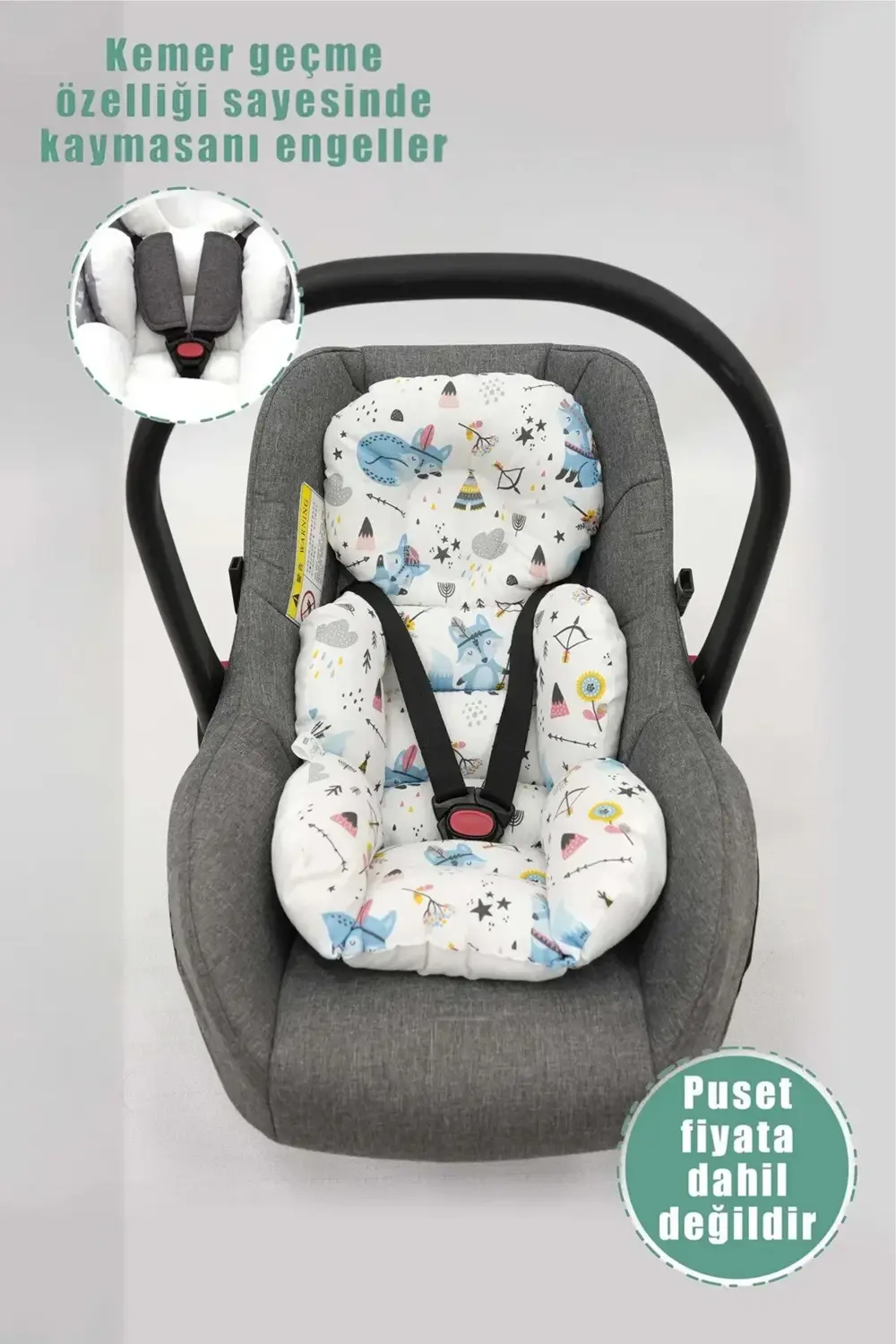 Mordesign Bel Destekli Ortopedik Puset Minderi, Tilki Serisi, Mavi Renk