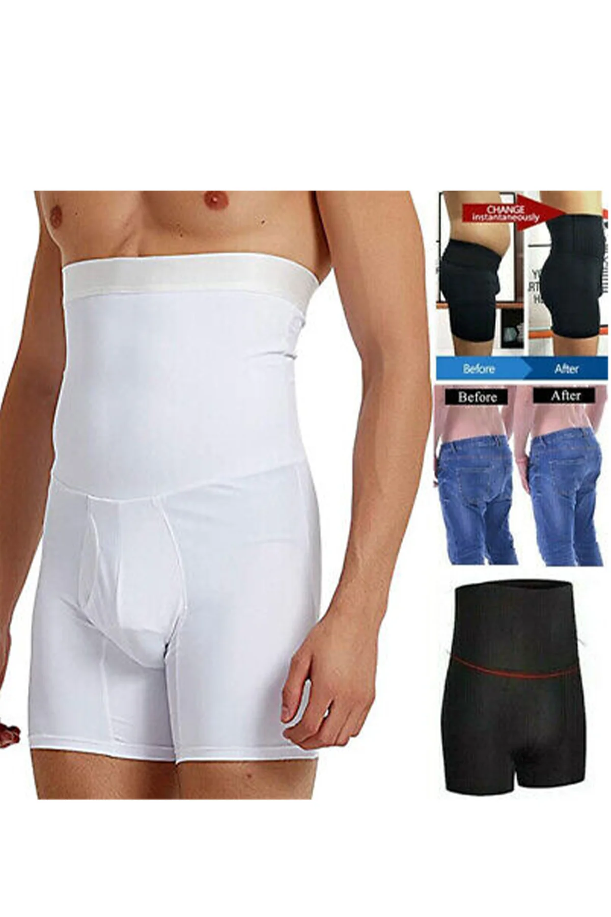 Bel Inceltici Ve Sıkılaştırıcı Erkek Boxer Korse Beyaz Renk