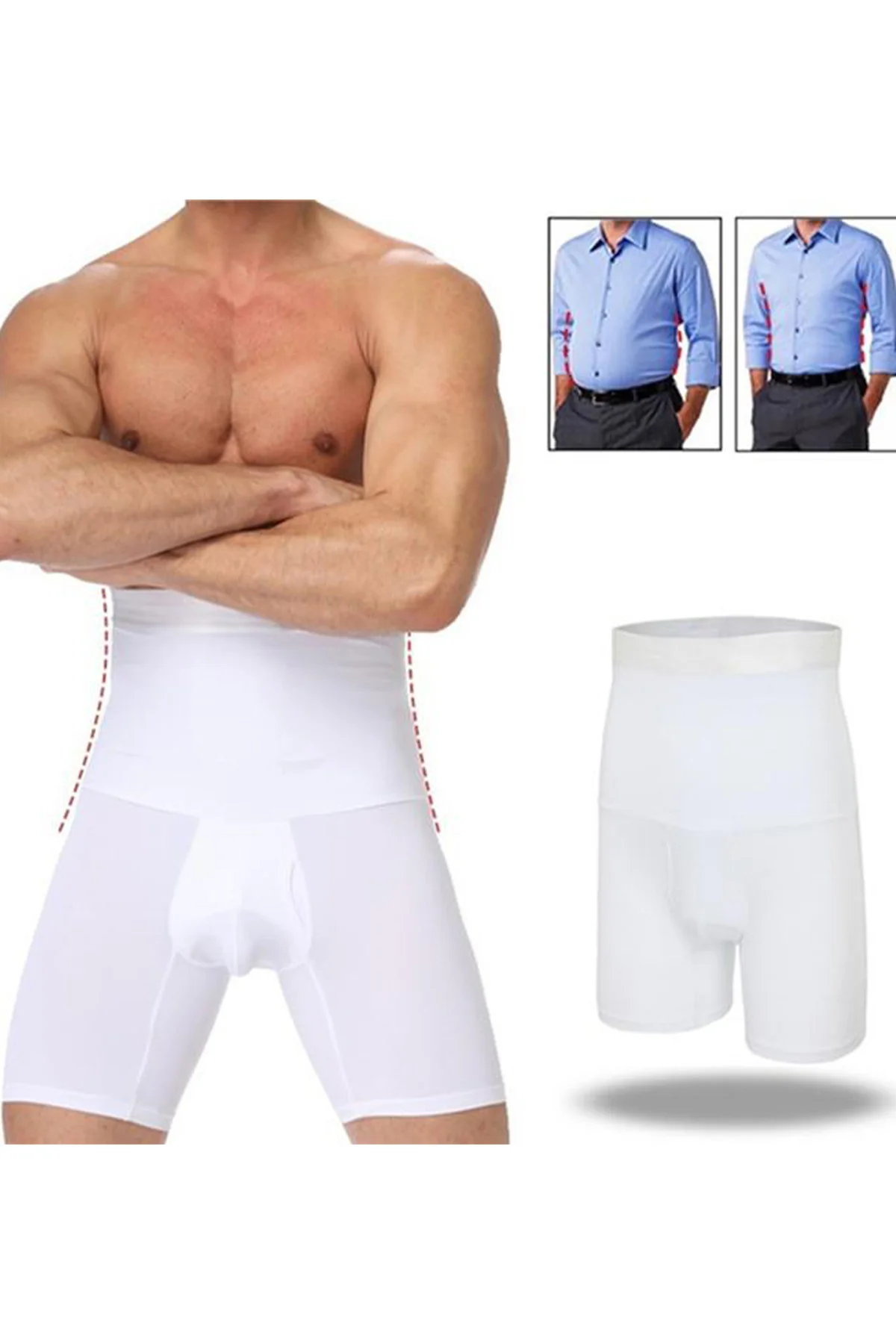Bel Inceltici Ve Sıkılaştırıcı Erkek Boxer Korse Beyaz Renk