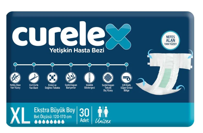 Belbantlı Hasta Bezi XL - 120 Adet, 4 Paket | Yetişkin İdrar Kaçırma Sorunu İçin Süper Emici ve Sessiz Bebek Fiyatı, Yorumları ve Özellikleri