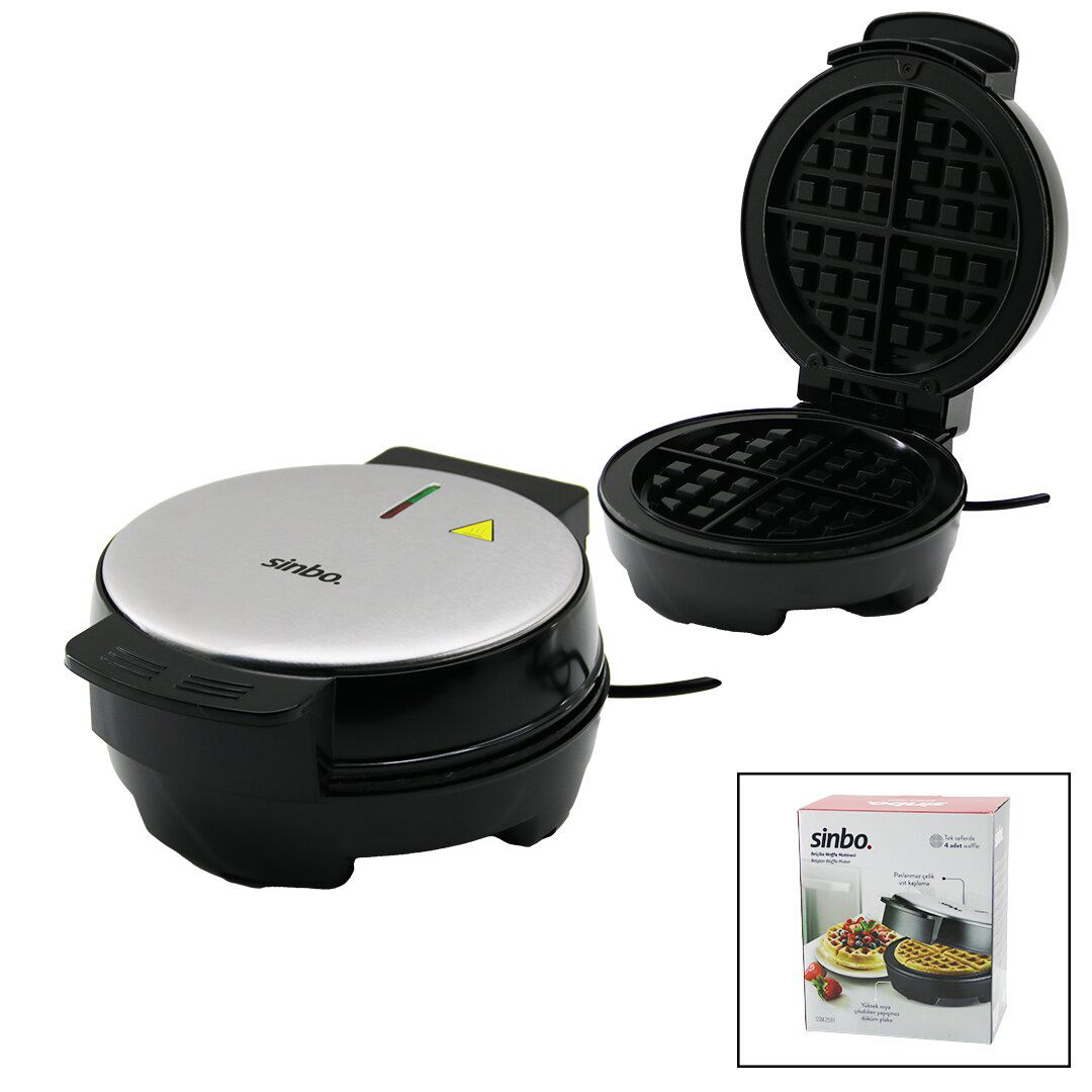 BELÇİKA WAFFLE MAKİNESİ ELEKTRİKLİ 4 WAFFLE - YAPIŞMAZ DÖKÜM PLAK