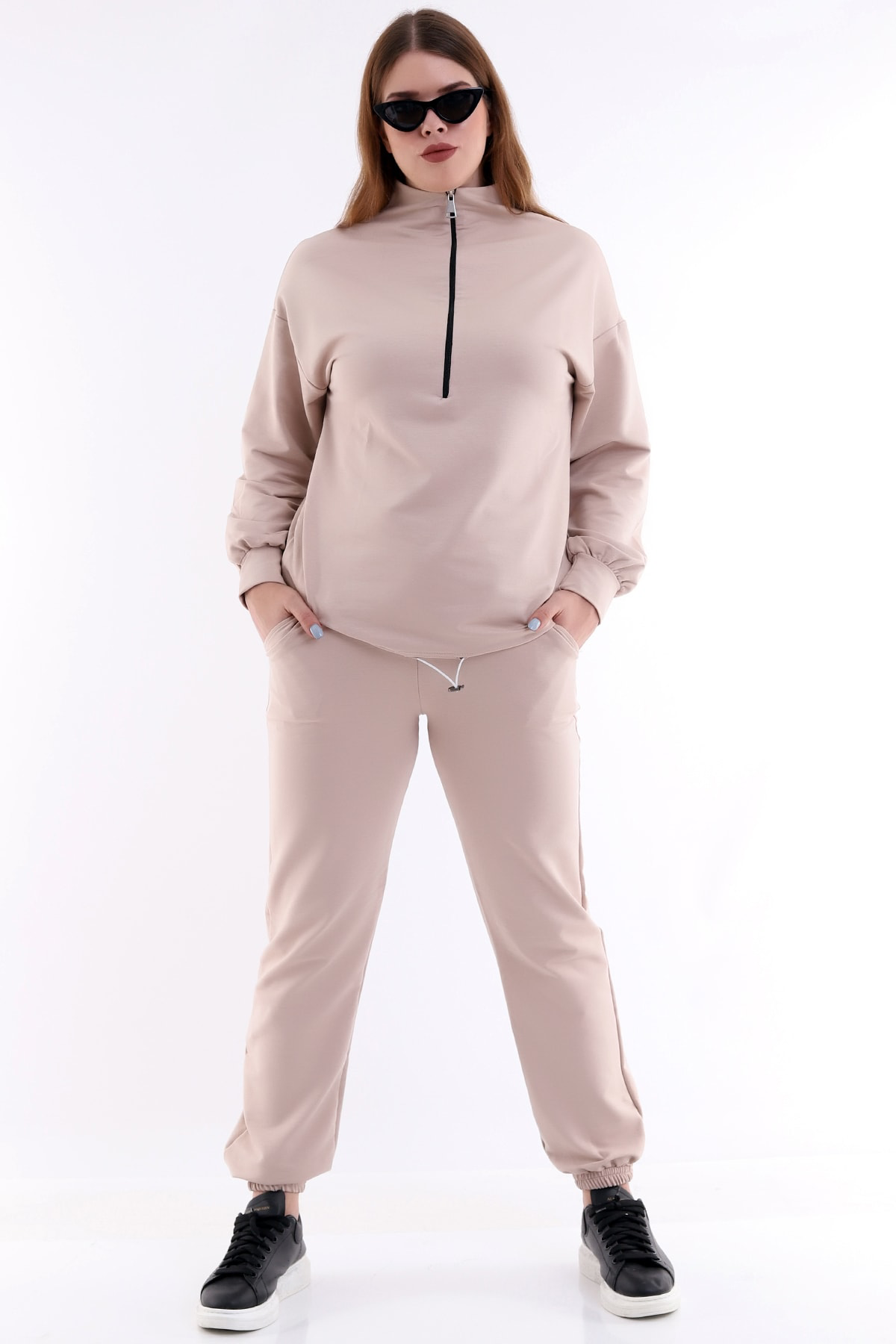 Dreamlike Beli Büzgülü Cepli Rahat Büyük Beden Jogger Eşofman Altı