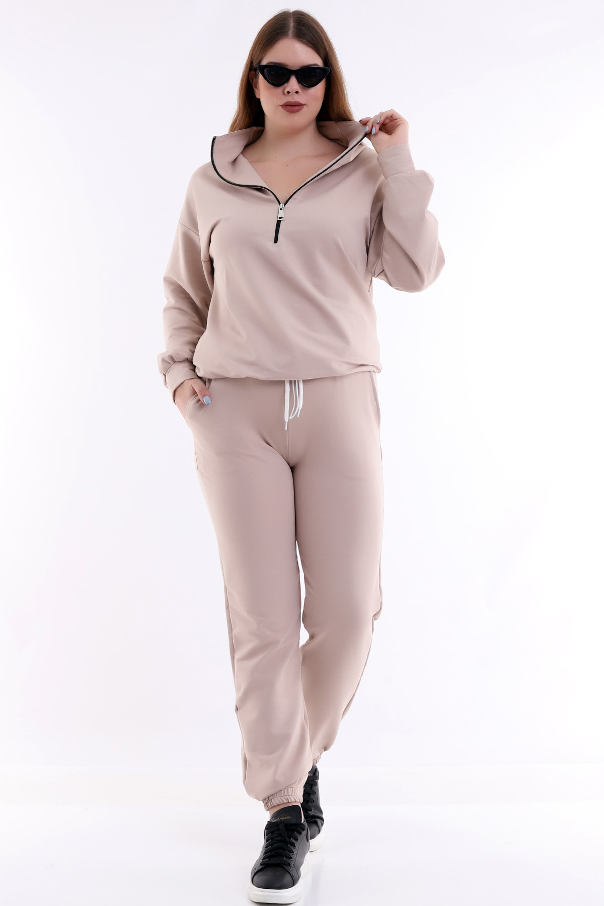 Dreamlike Beli Büzgülü Cepli Rahat Büyük Beden Jogger Eşofman Altı