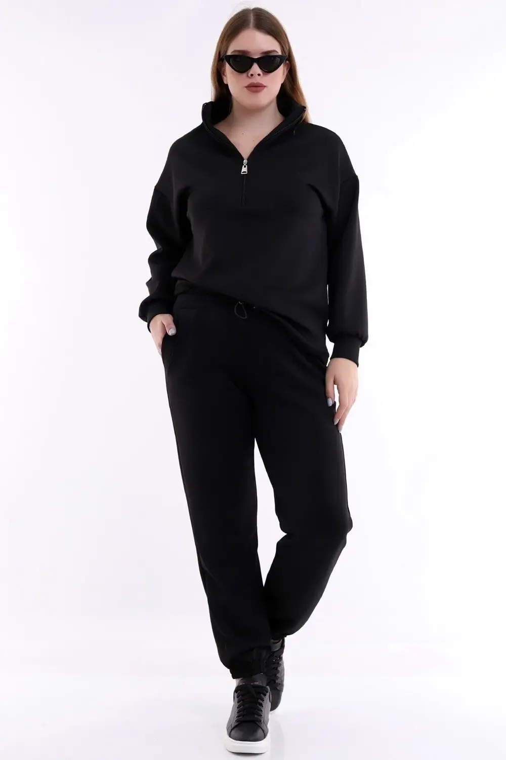 Beli Büzgülü Cepli Rahat Büyük Beden Jogger Eşofman Altı