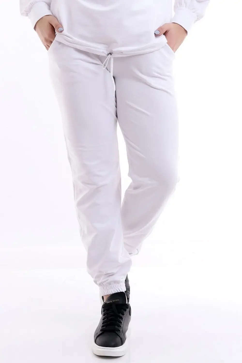 Beli Büzgülü Cepli Rahat Büyük Beden Jogger Eşofman Altı