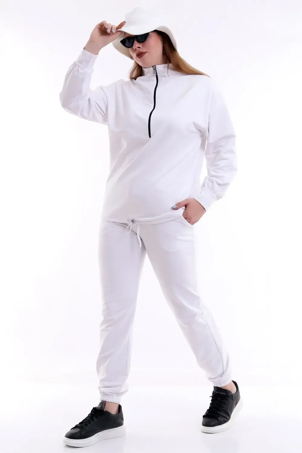 Beli Büzgülü Cepli Rahat Büyük Beden Jogger Eşofman Altı