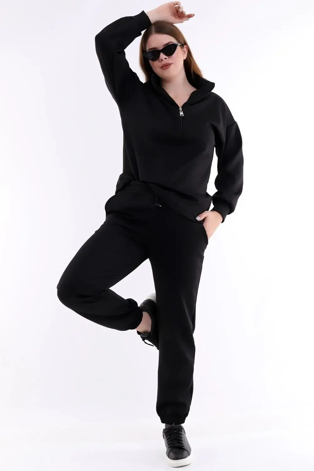 Beli Büzgülü Cepli Rahat Büyük Beden Jogger Eşofman Altı