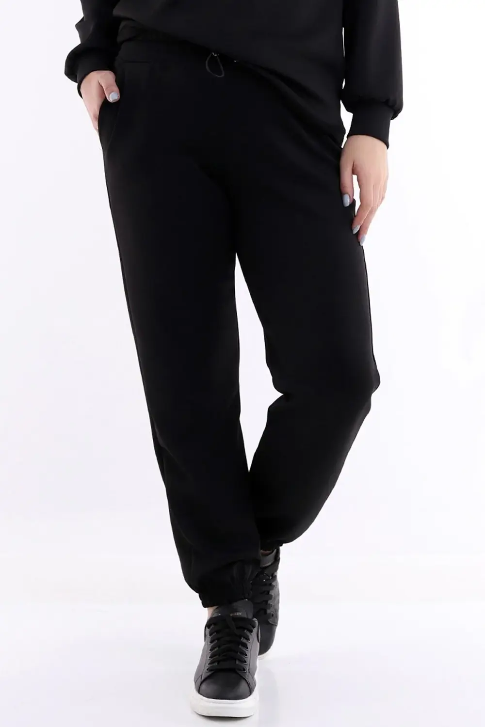 Beli Büzgülü Cepli Rahat Büyük Beden Jogger Eşofman Altı