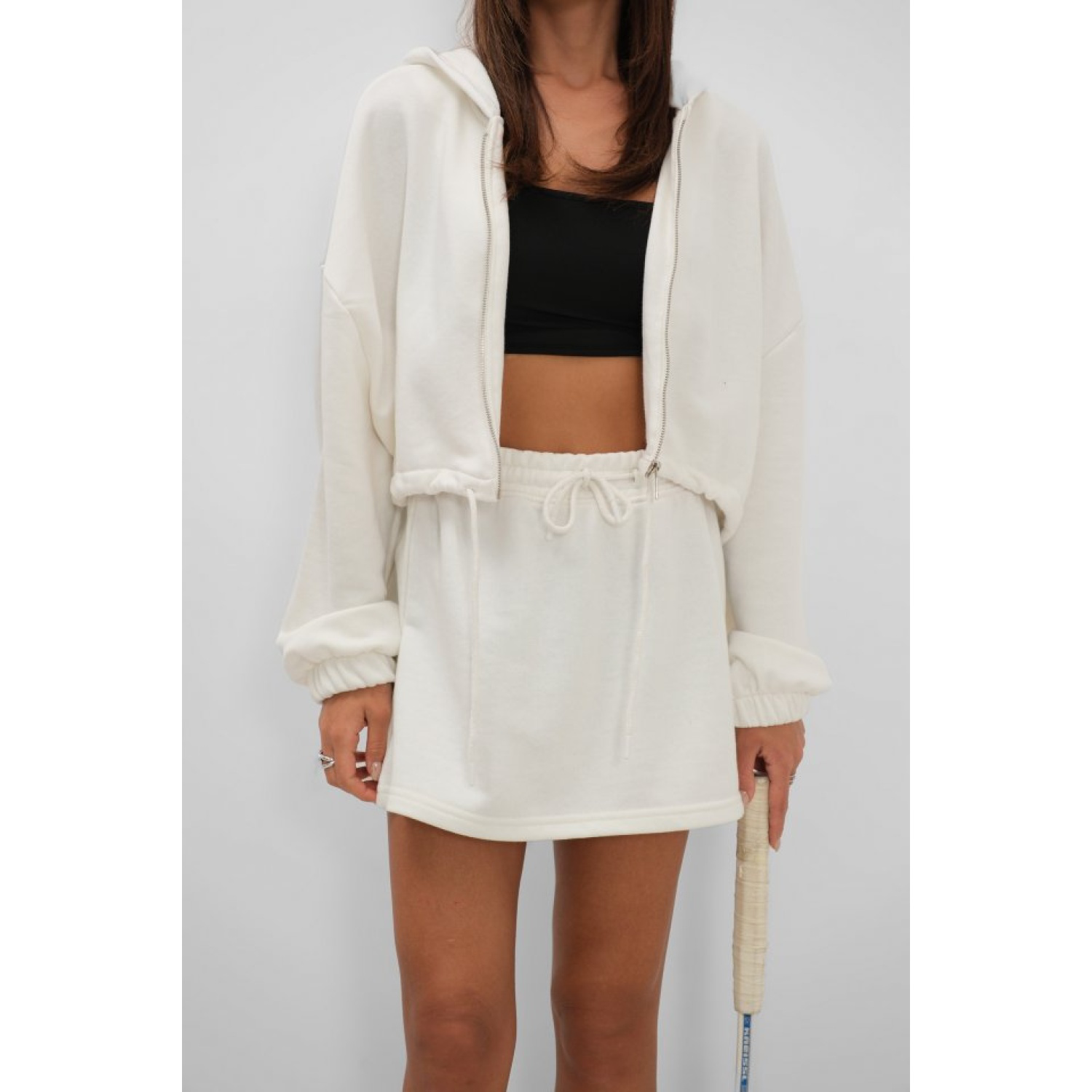 Beli Lastikli Fermuarlı Sweatshirt