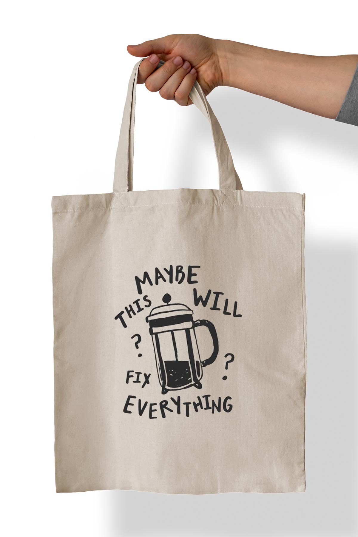 Remonz Belki Kahve Düzeltir Baskili %100 Pamuk 35X38 Cm Bez Çanta