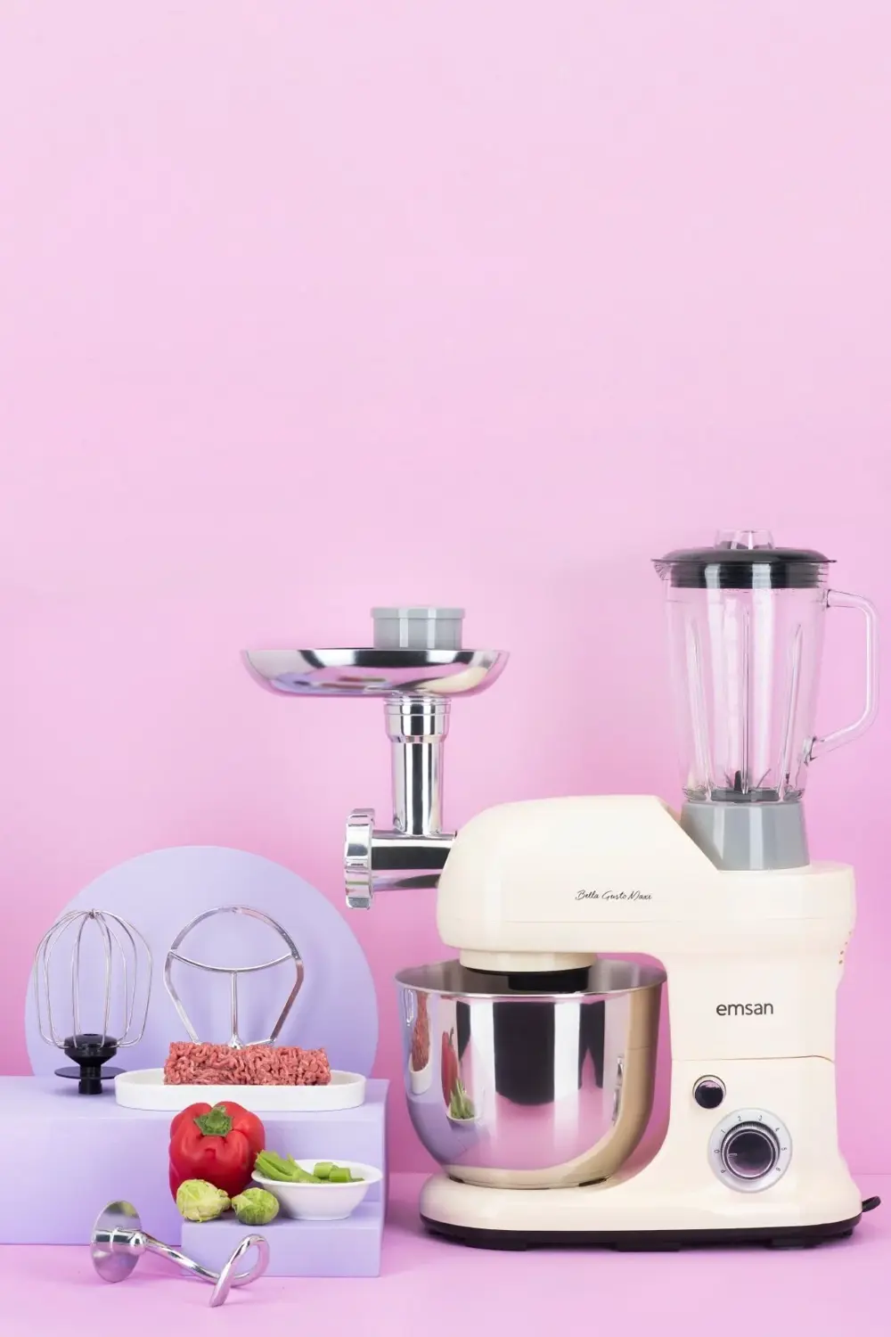 Bella Gusto Maxi Krem Stand Mikser Mutfak Şefi 1300W 5 Lt