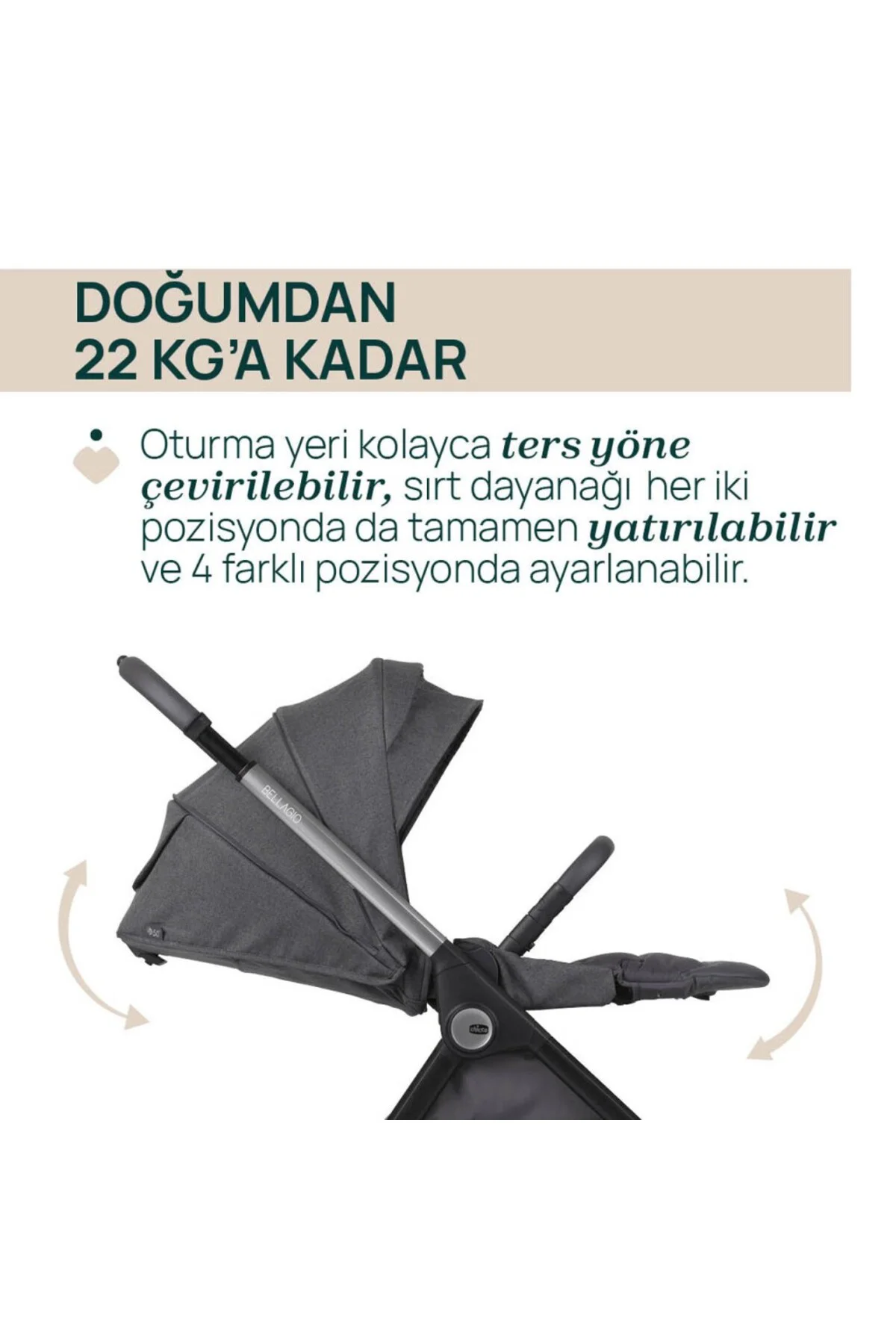 Bellagio Bebek Arabası Black Satin