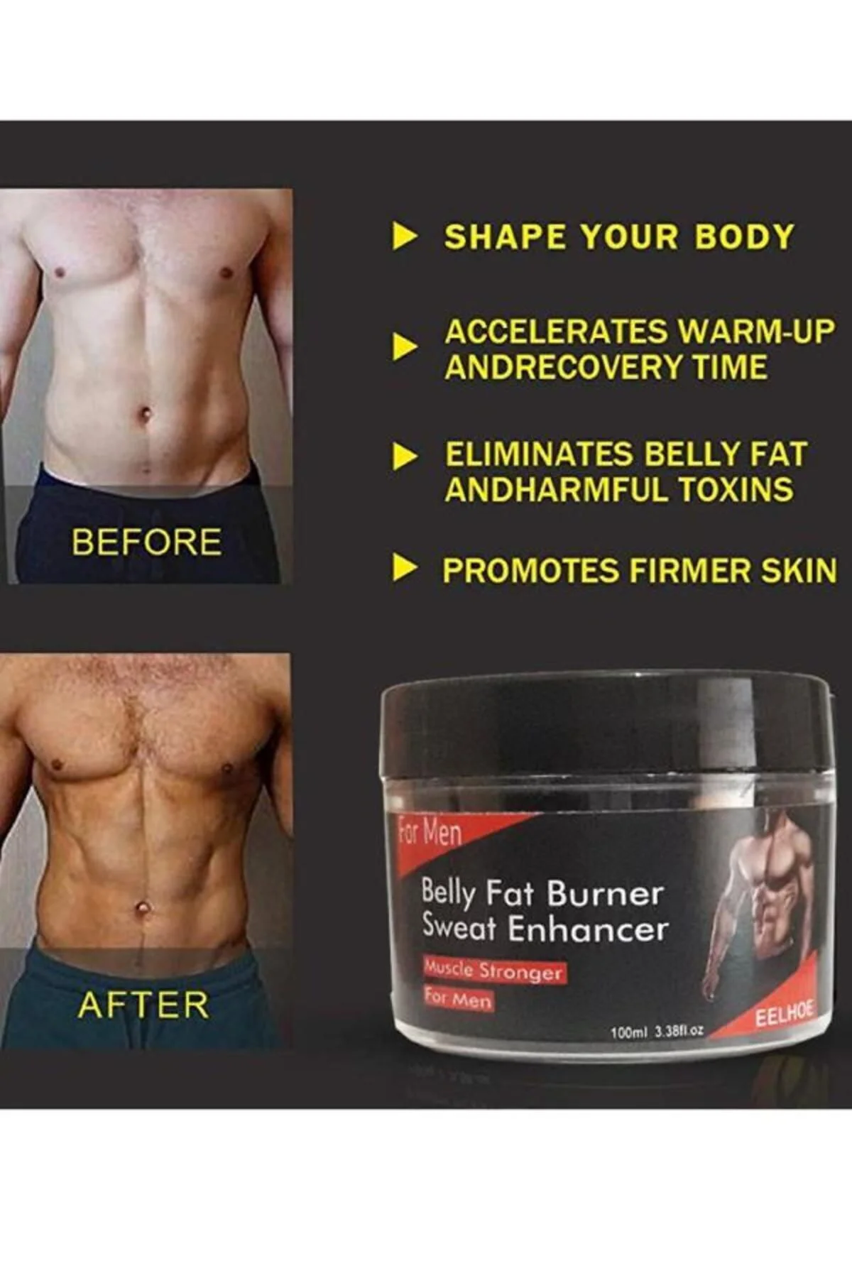 Belly Fat Burner Erkeklere Özel Bölgesel Şekillendirici Krem 100 ml 2 Adet