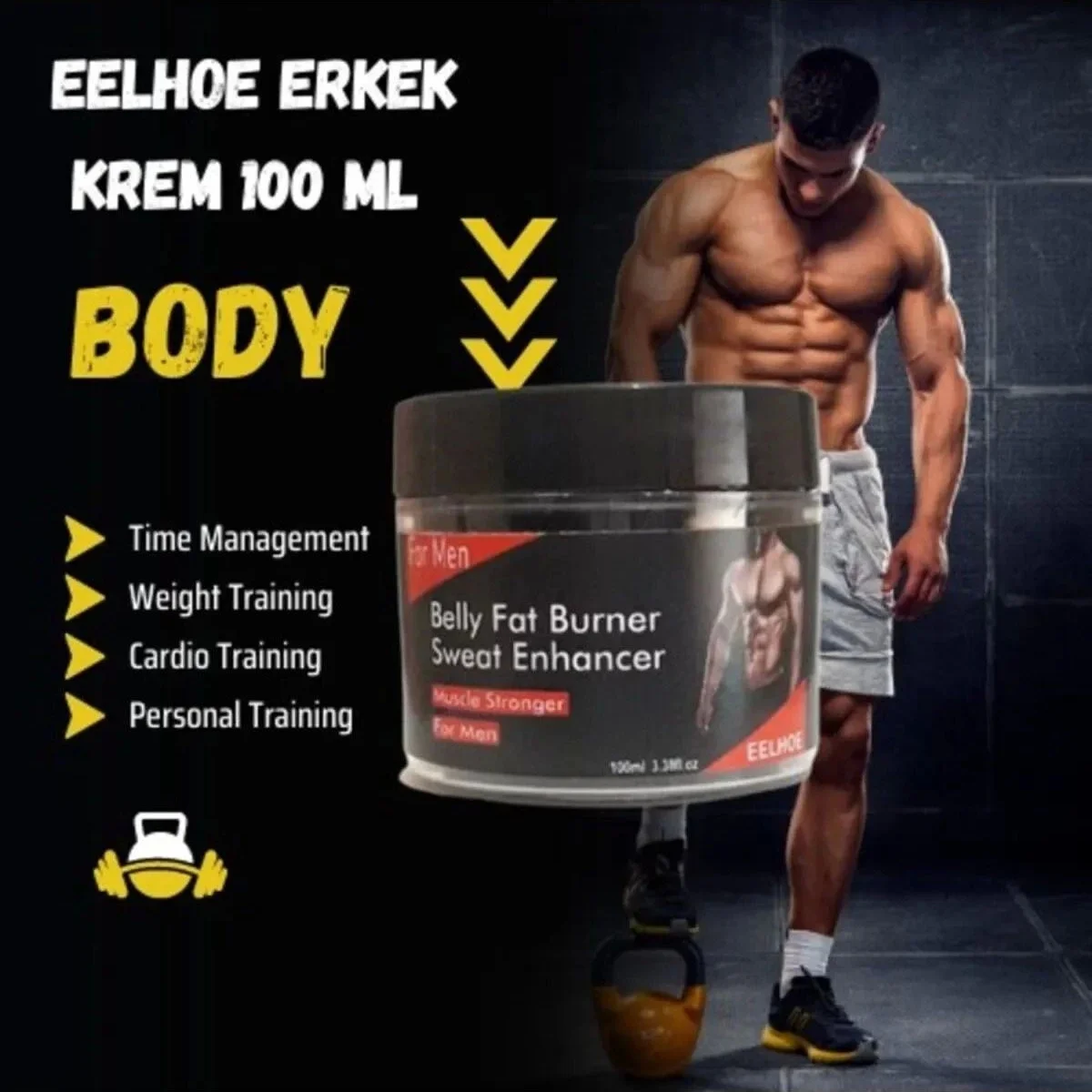 Belly Fat Burner / Erkek Karın Yağı Erıtıcı Krem 100 ml - Etkili Çözüm