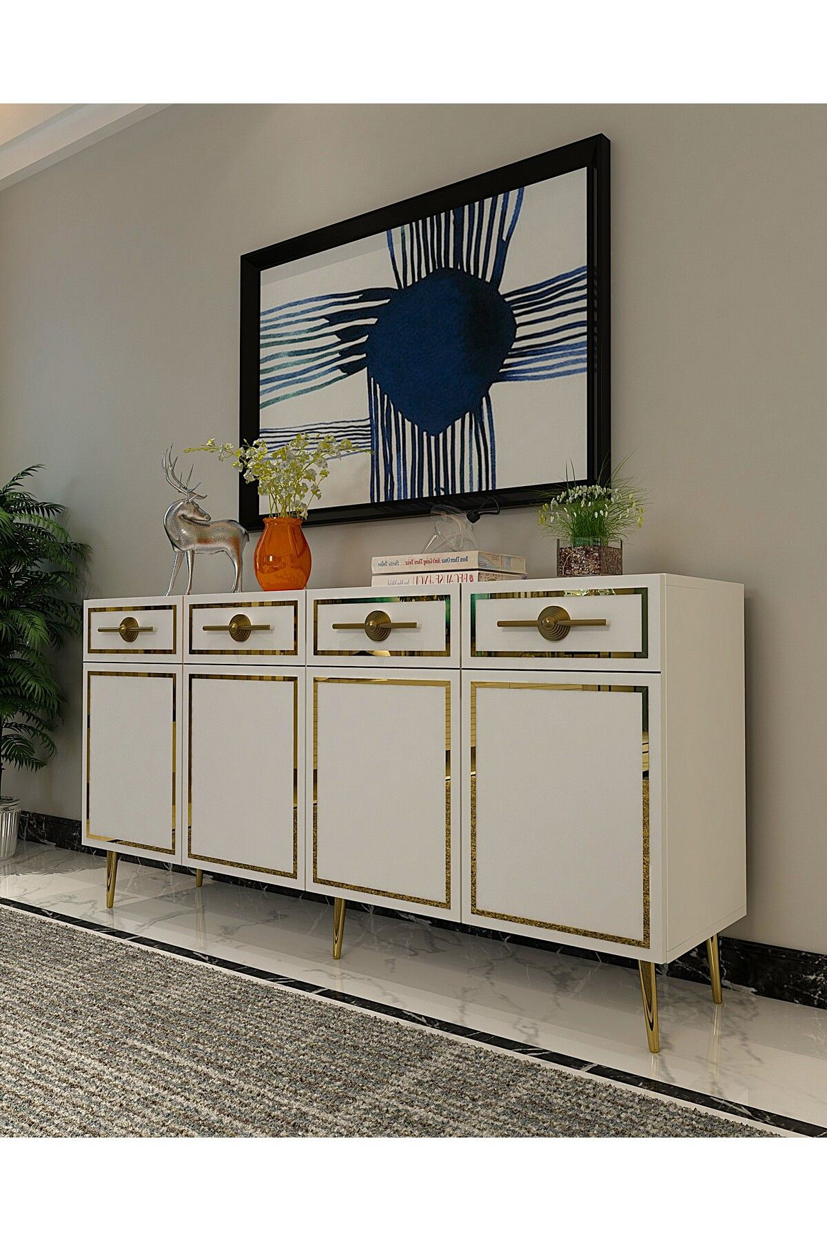 Cantek Dizayn Bellyct (Kb150) Konsol Beyaz-Altin