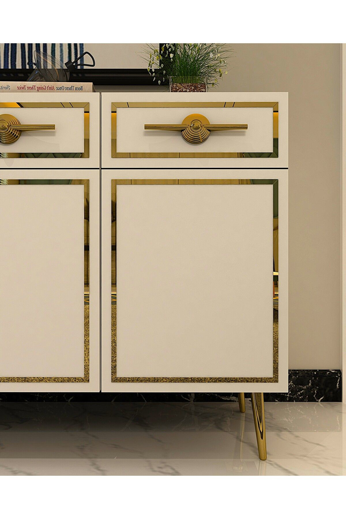 Cantek Dizayn Bellyct (Kb150) Konsol Beyaz-Altin