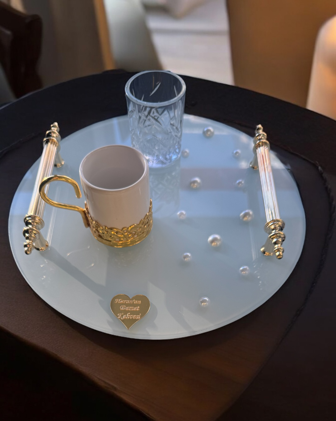 Beloved Gold İncili Söz Tepsisi
