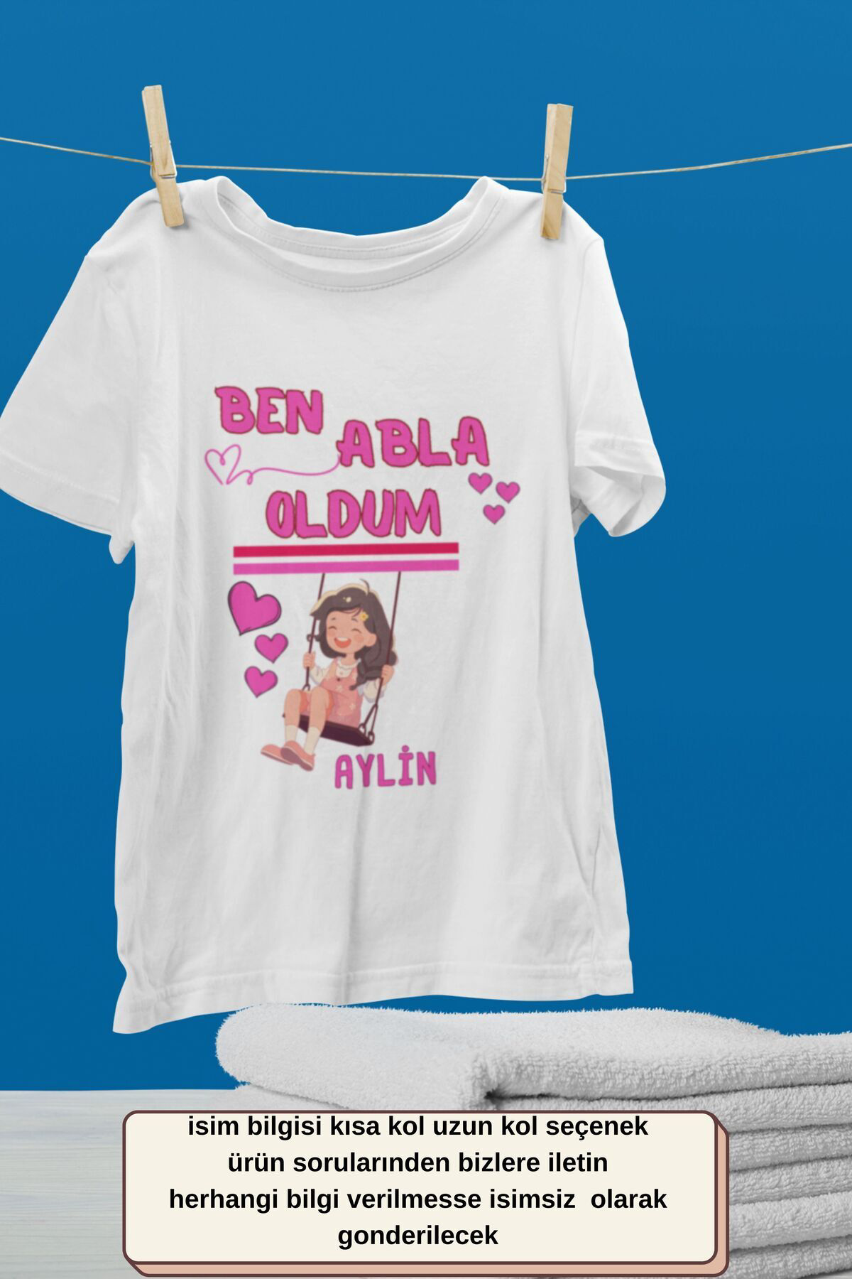 Ben Abla Oldum Tasarımlı Çocuk Tişörtü - %100 Pamuklu Kumaş