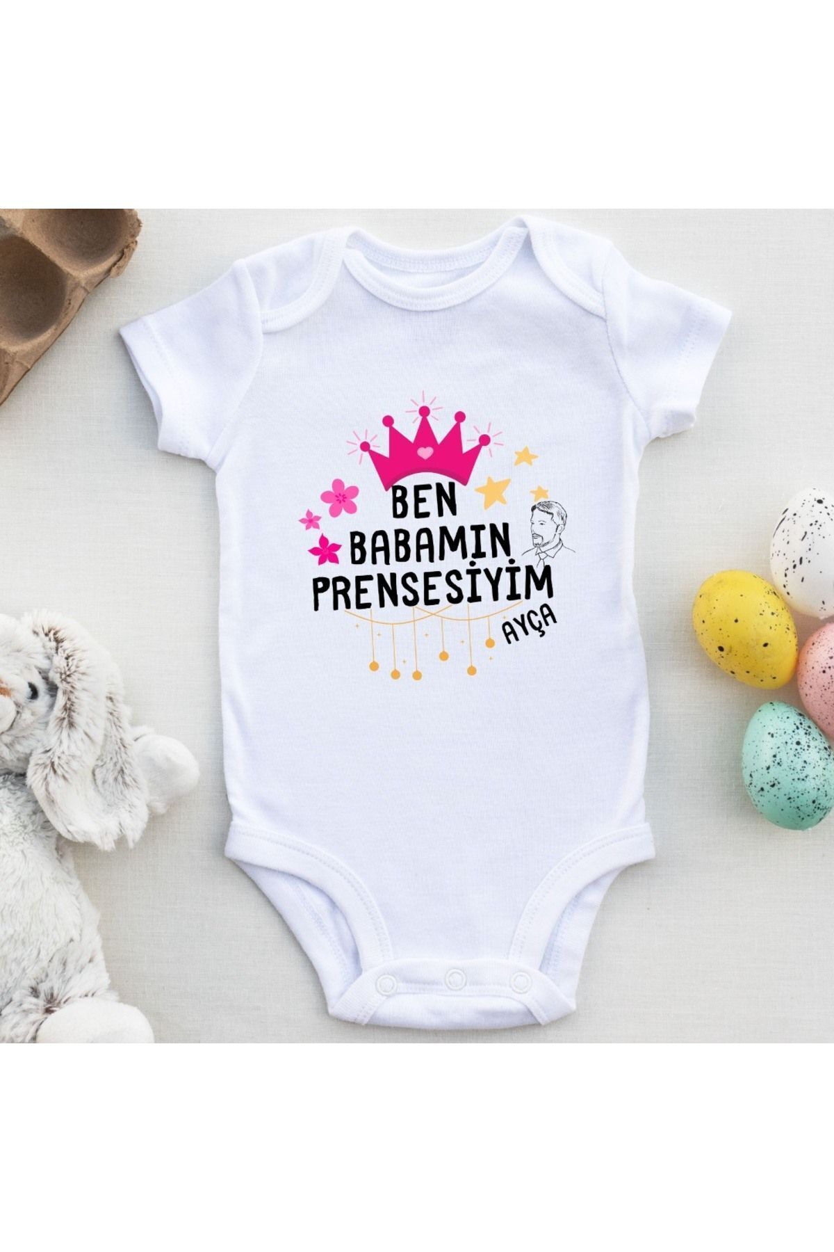 Ben Babamın Prensesiyim Yazılı Bebek Zıbın