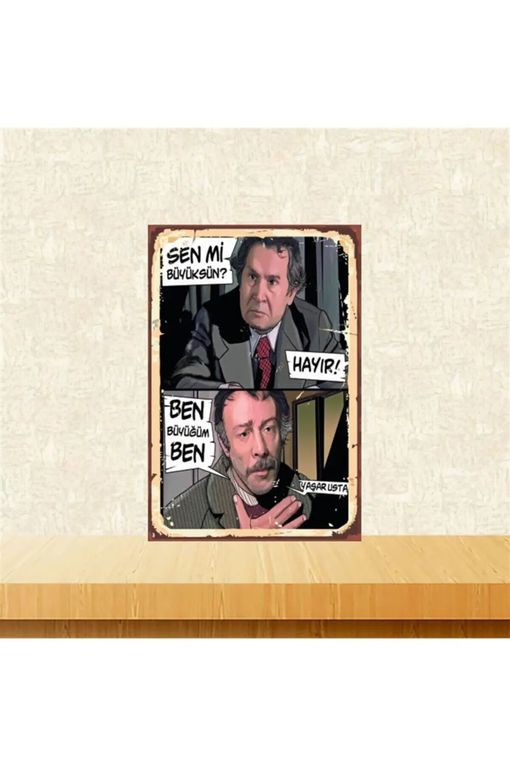Ben Büyüğüm Yaşar Usta 20-30 Cm Retro Ahşap Tablo Tkfx4978