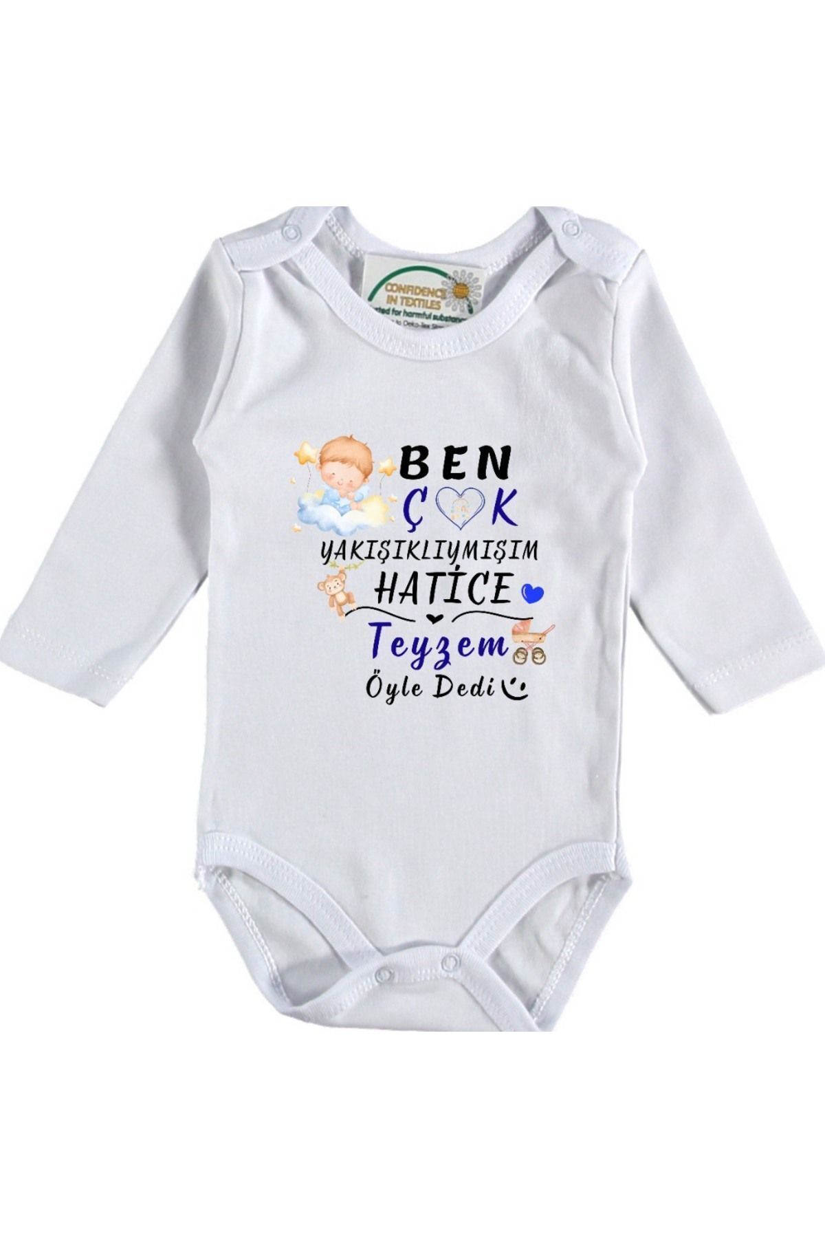 Ben Çok Yakışıklıymışım Teyzem - Halam Öyle Dedi Yazılı Bebek Zıb