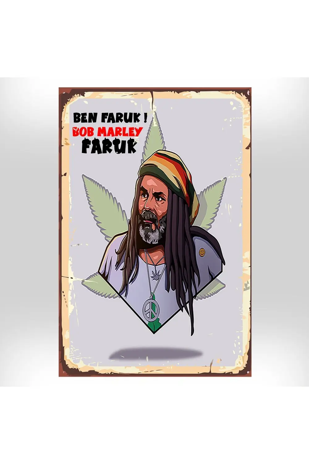 Ben Faruk Bob Marley Faruk Tasarımlı 20x30 cm Retro Ahşap Tablo