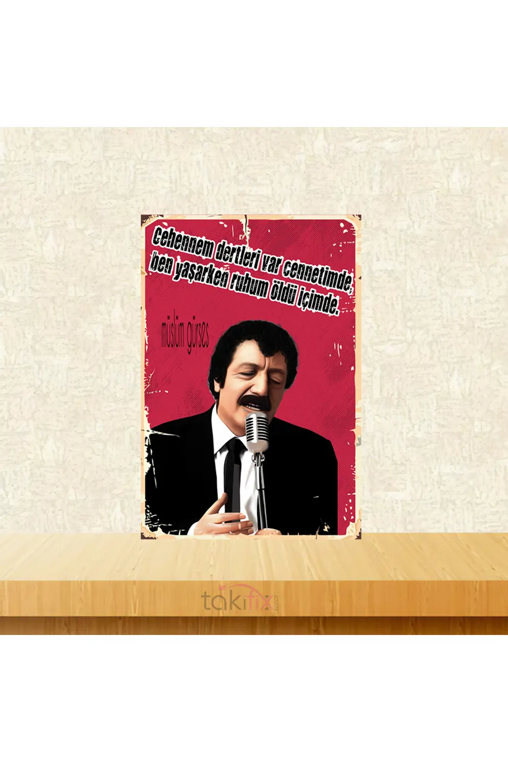 Ben Yaşarken Ruhum Öldü İçimde Müslüm Gürses 20x30 Cm Retro Ahşap