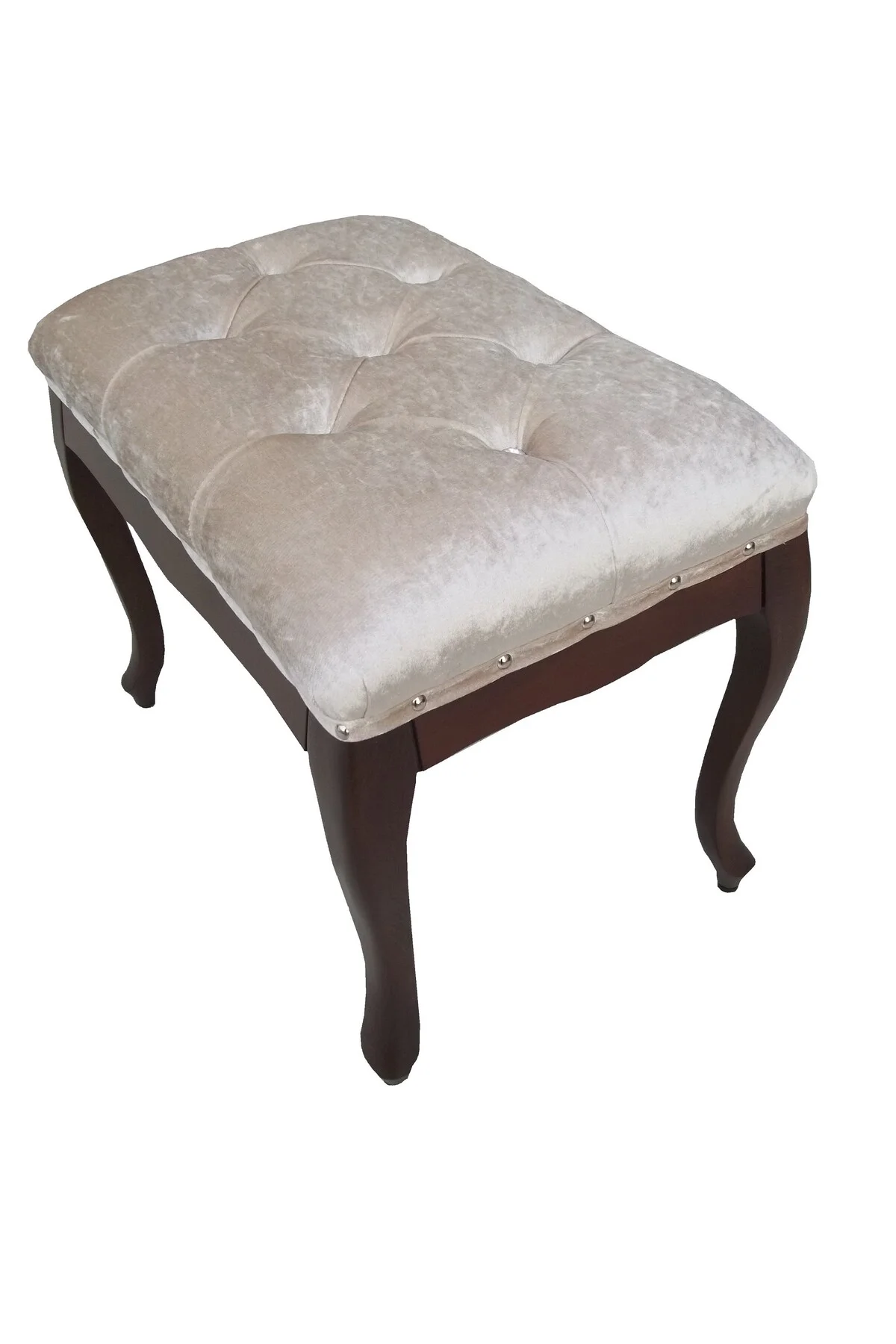 Benc 13060 Puf Kapitone Avangart Babyface Kumaş Krem Kayın RETRO ayak El Yapım Benc 13060 Puf Kapitone Avangart Babyface Kumaş Krem Kayın RETRO ayak El Yapım - Görsel 2
