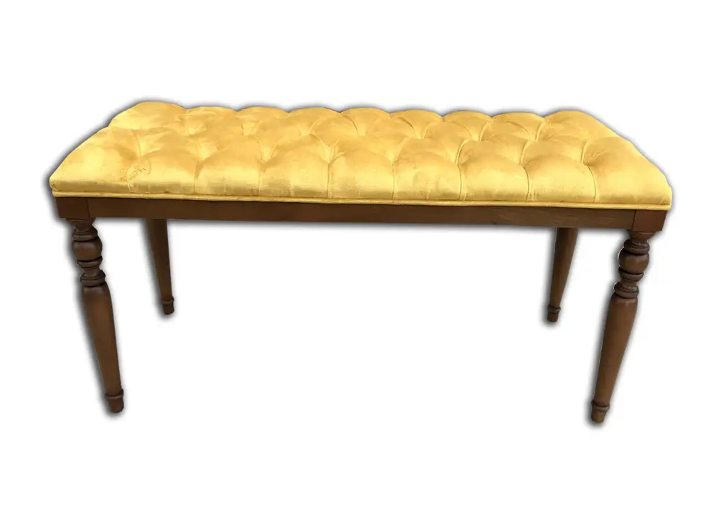 Benc 13689 Puf Kapitone Avangart 13689 Babyface Kumaş Sarı Kayın 