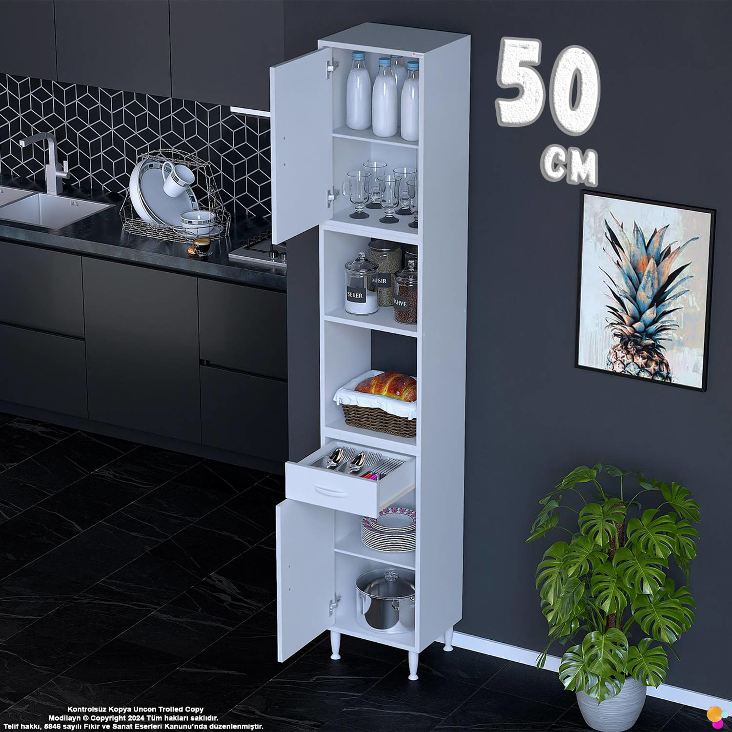 Bengi 50 cm Organizer Mutfak Dolabı - Kahve Makinası Mutfak Robot Bengi 50 cm Organizer Mutfak Dolabı - Kahve Makinası Mutfak Robot