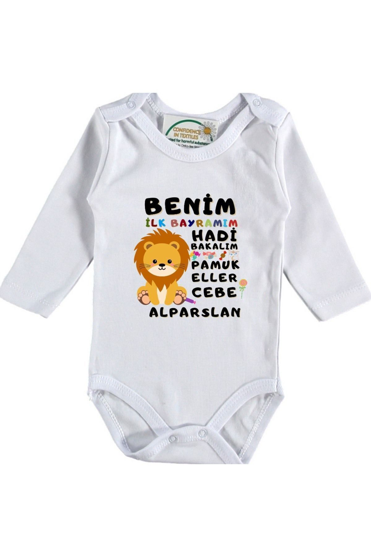 Benim İlk Bayramım Pamuk Eller cebe Yazılı Bebek Zıbın