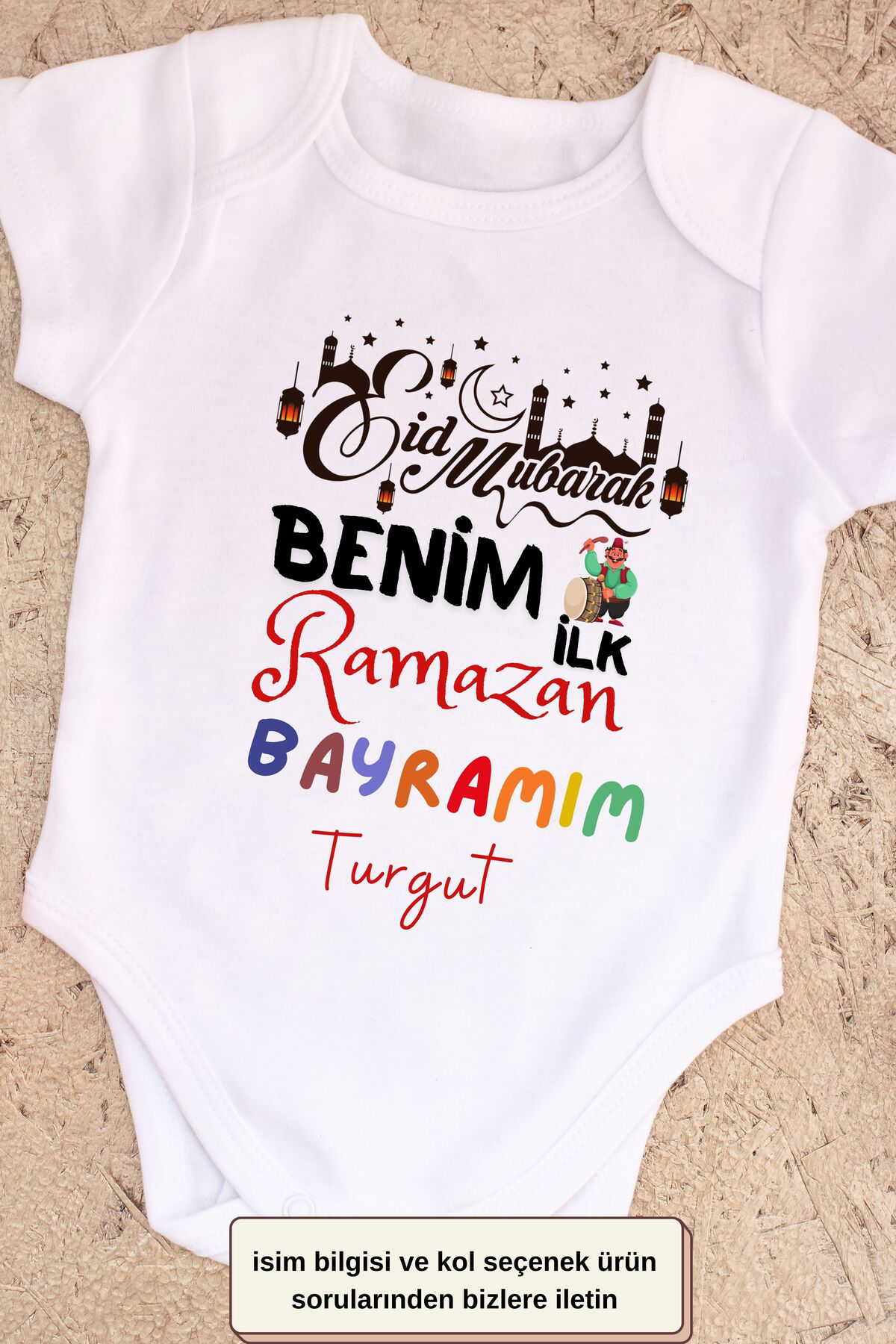 Benim İlk Ramazan bayramım Yazılı Kişiye özel Bebek Zıbın