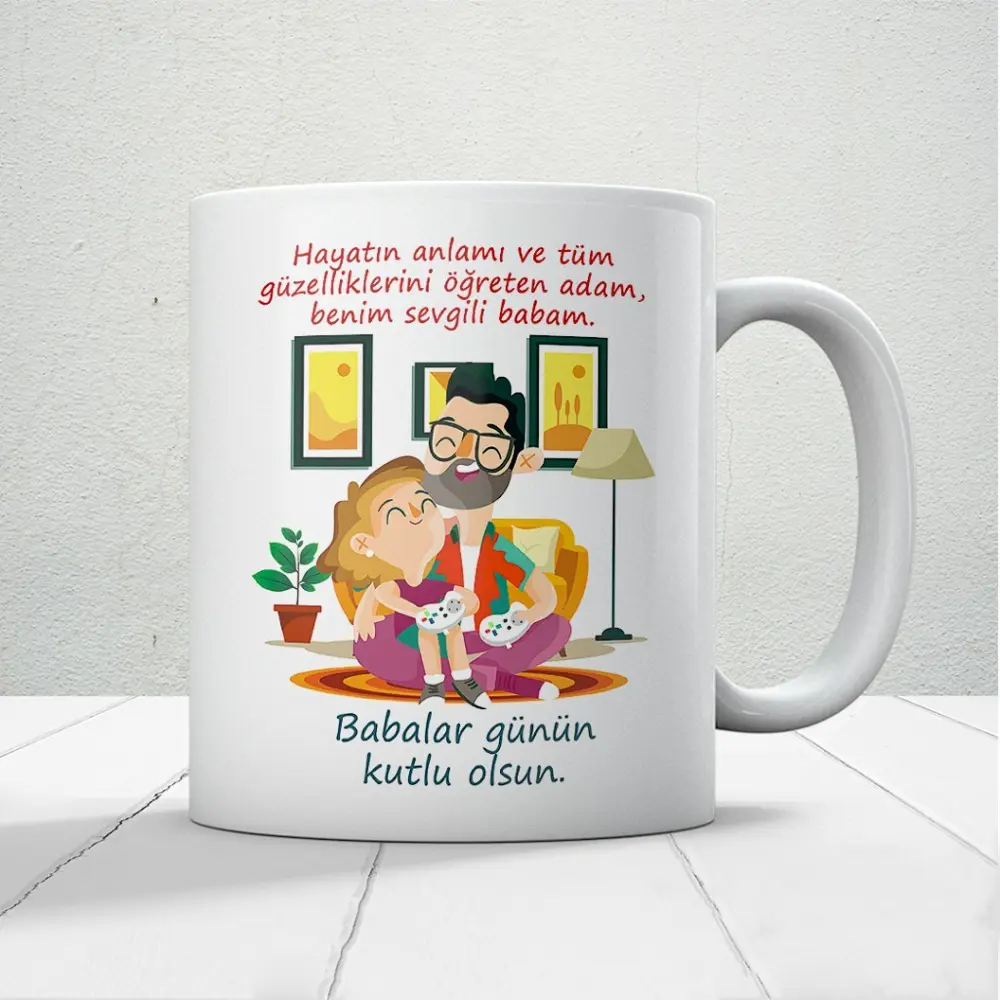 Benim Sevgili Babam Baskılı Babalar Günü Kupa Bardak Kahve Kupa B