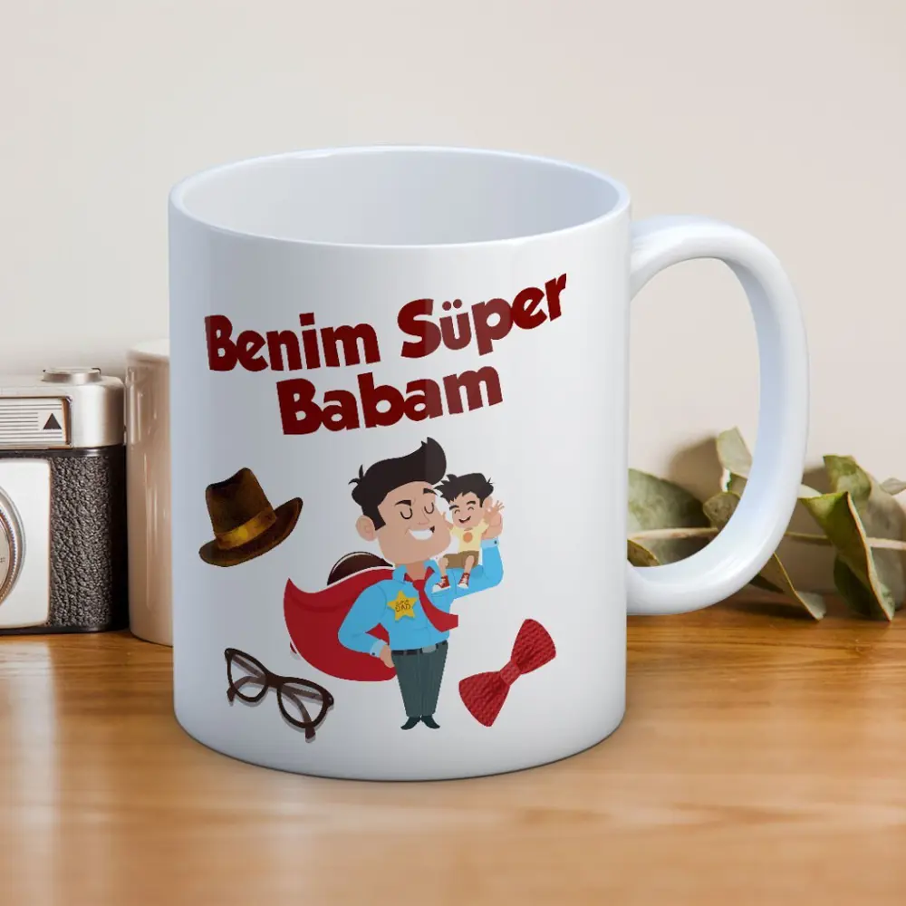 Benim Süper Babam Baskılı Babalar Günü Kupa Bardak Baskılı Kahve 