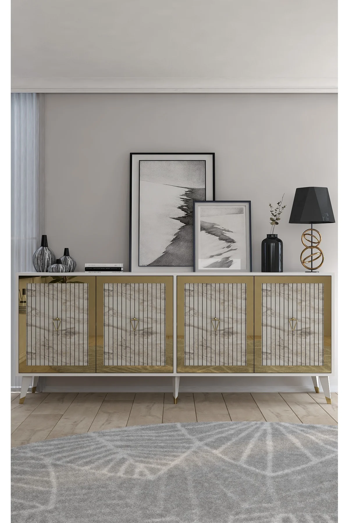 Bennerct (KX180) Konsol Beyaz-efesmermer-altın