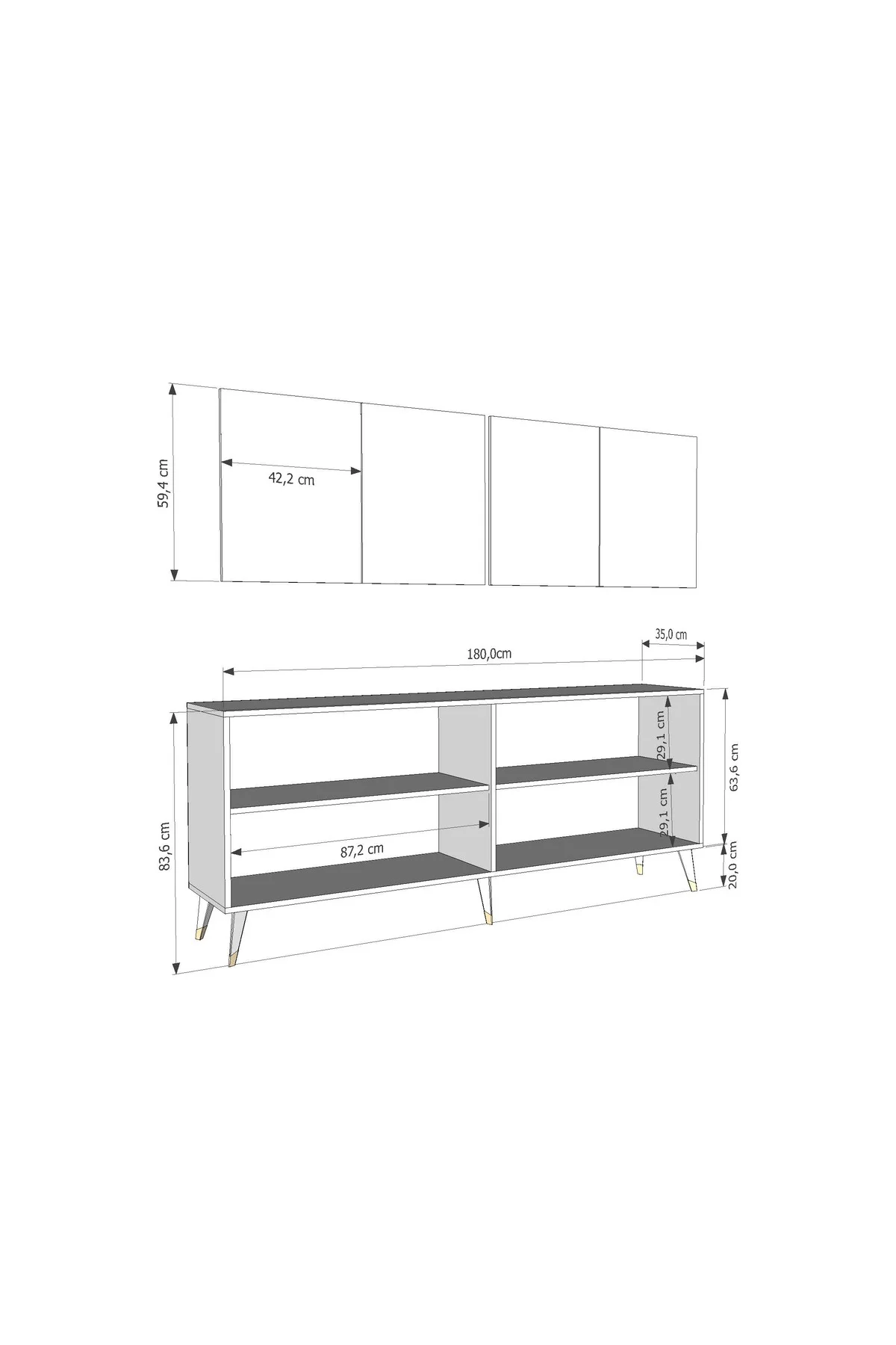 Bennerct (KX180) Konsol Beyaz-efesmermer-altın