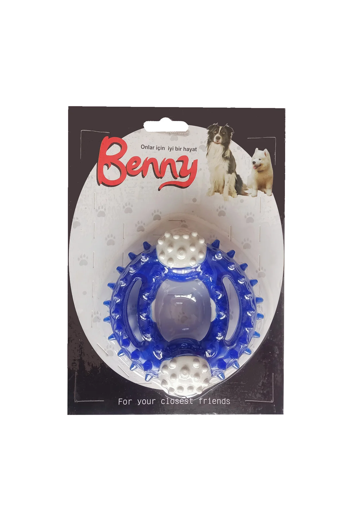 Benny Diş Kaşıma Köpek Oyuncağı Yuvarlak 9,5 cm Mavi