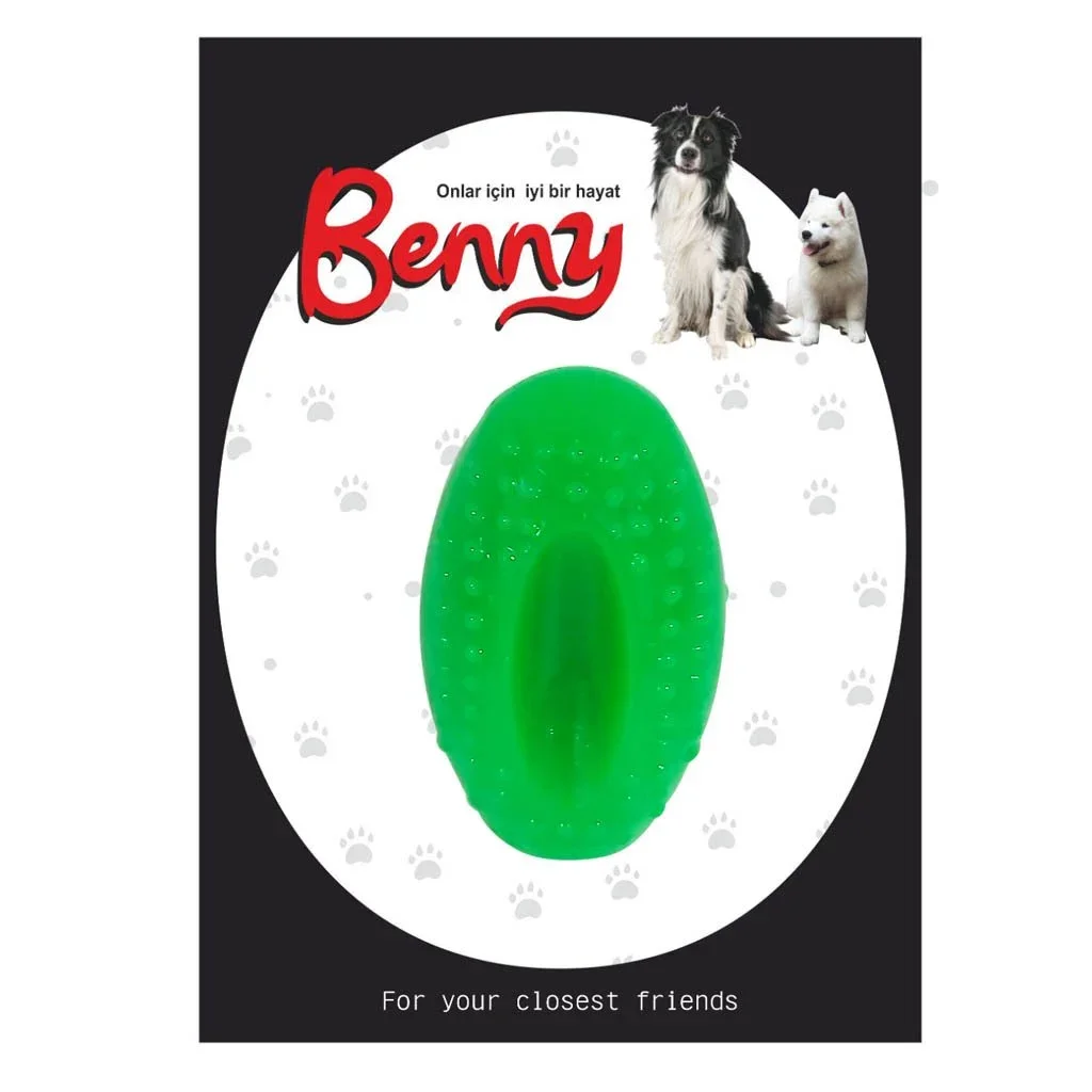 Köpek Oyuncağı Sert Elips Top 8 x 4.5 cm Yeşil