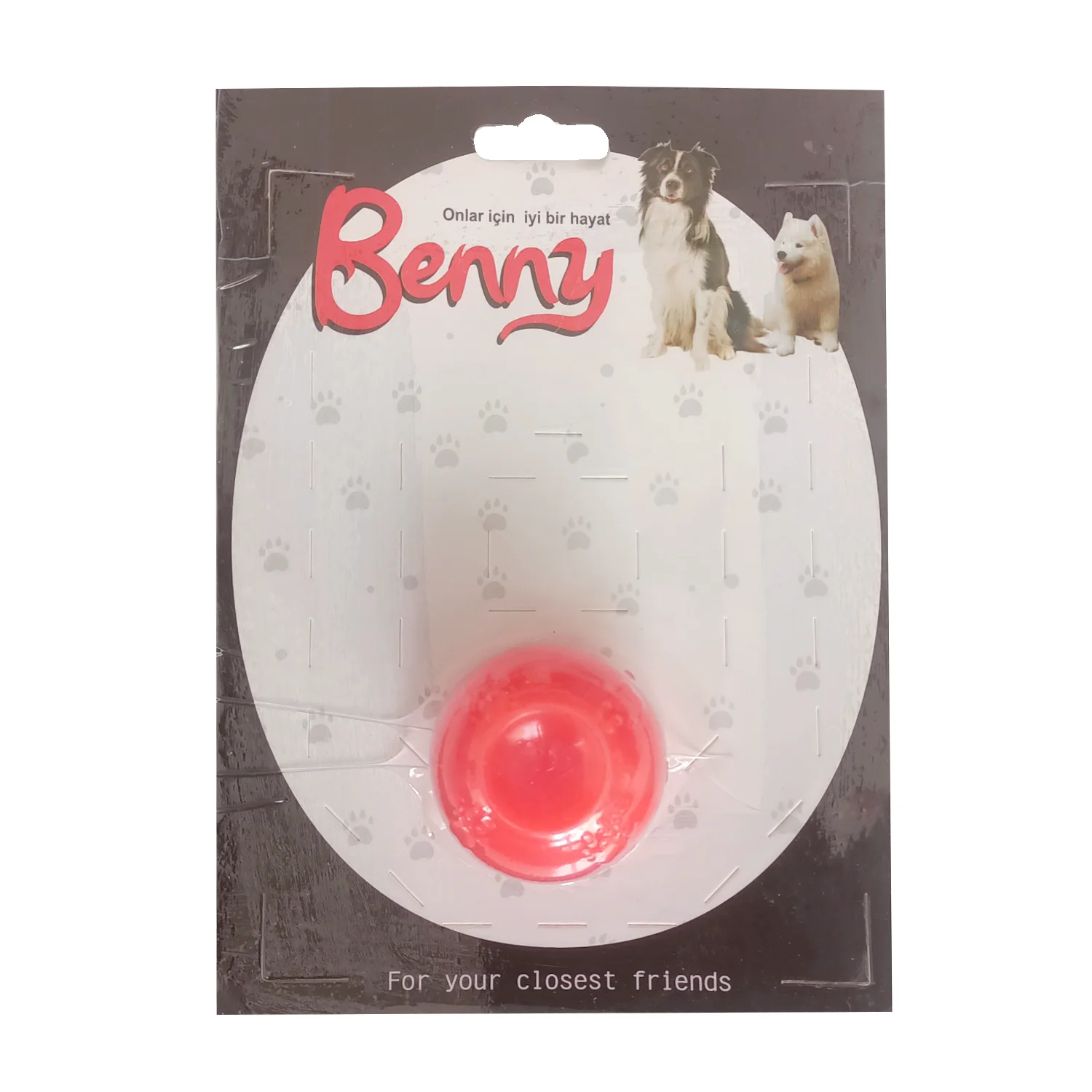 Köpek Oyuncağı Sert Top 5 cm Kırmızı