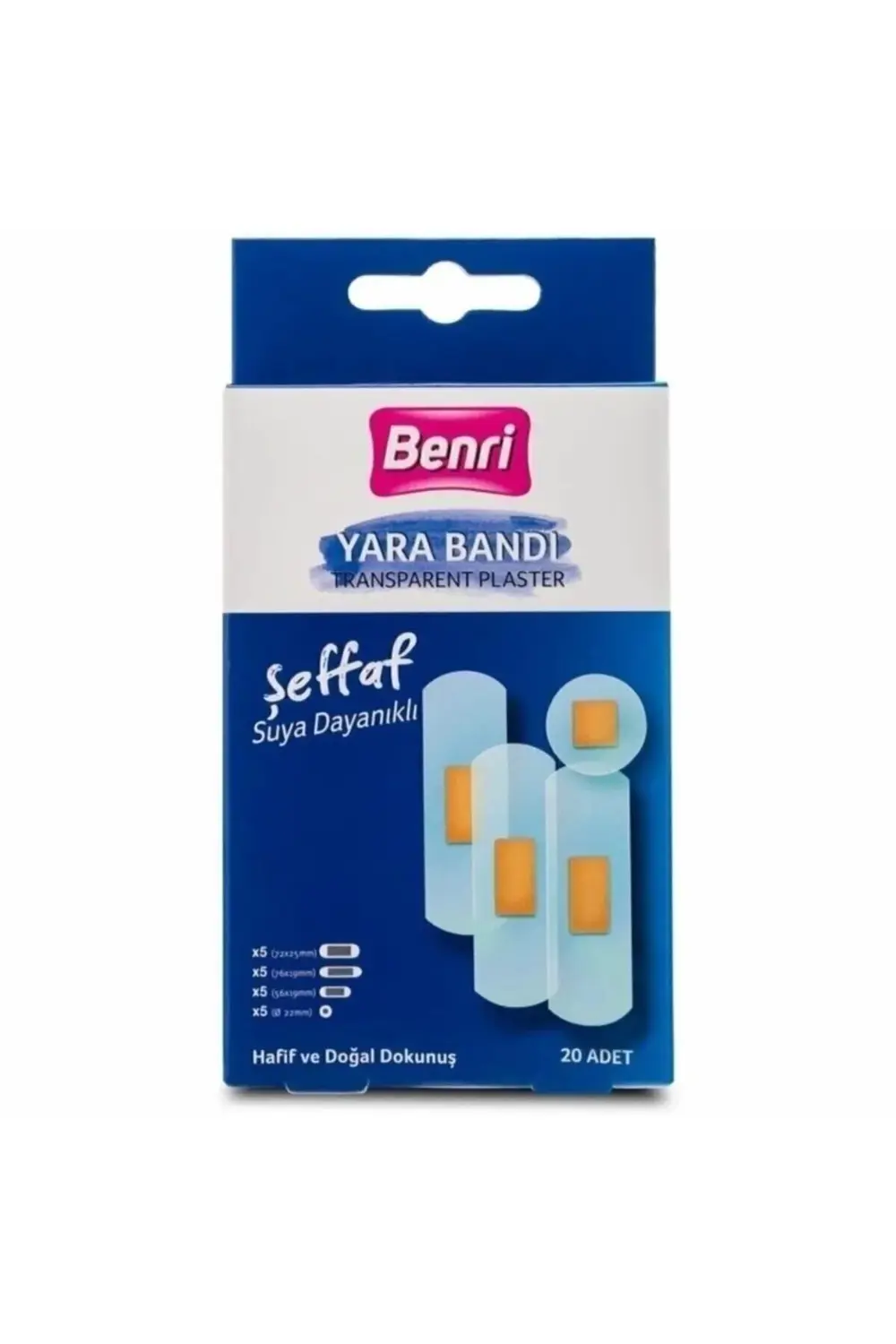 Benri Şeffaf Suya Dayanıklı Yara Bandı 20'li