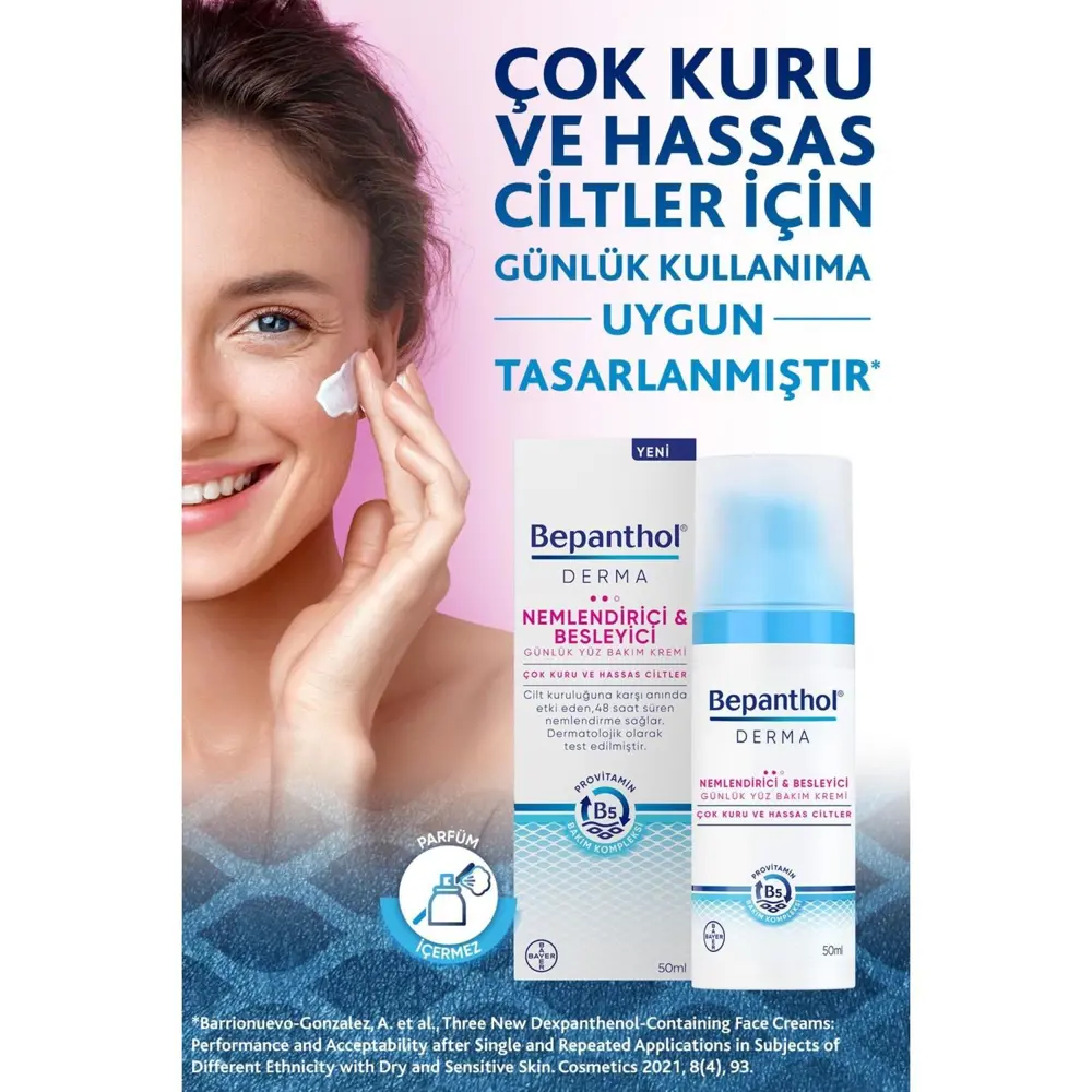Bepanthol Derma Nemlendirici Besleyici Günlük Yüz Bakım Kremi Çok Bepanthol Derma Nemlendirici Besleyici Günlük Yüz Bakım Kremi Çok