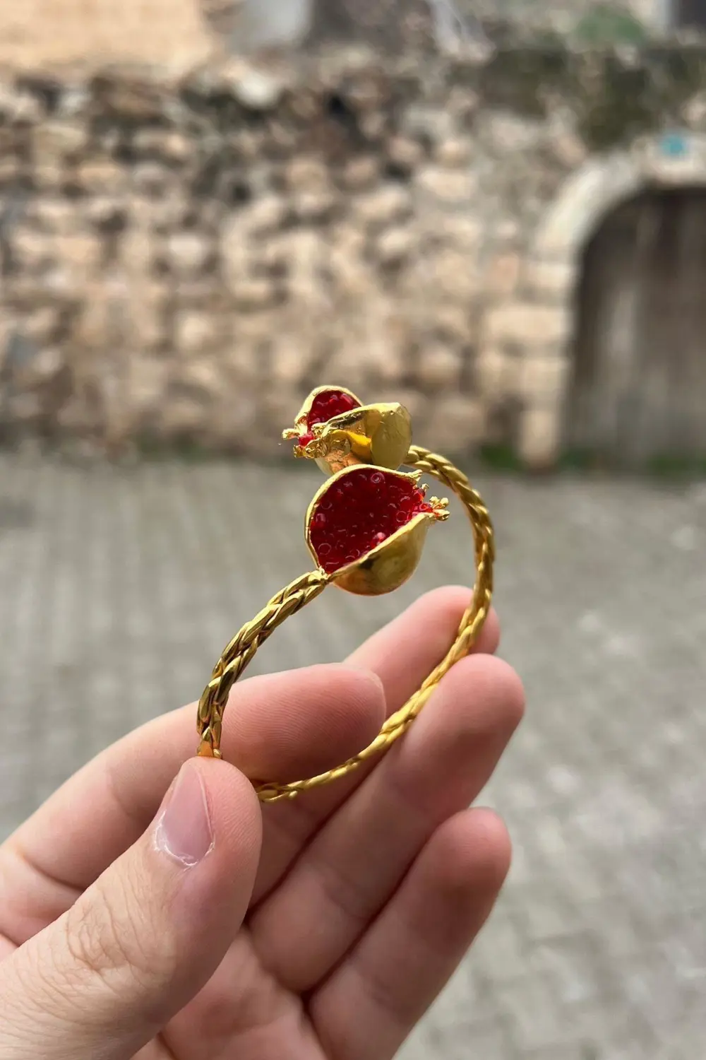Bereket Serisi Kırmızı Kadın Nar Otantik Bileklik Bilezik