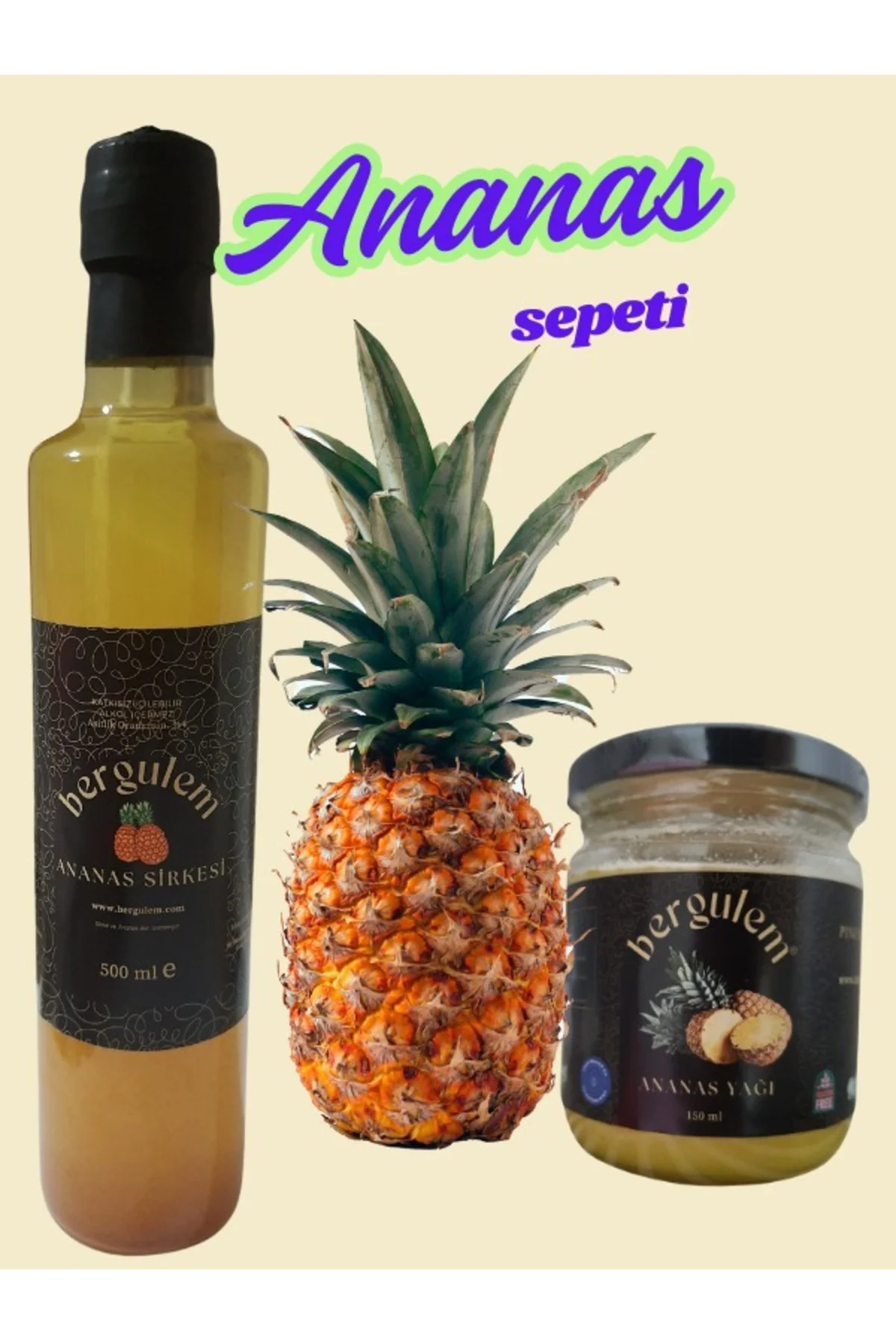 Bergulem Ananas Sirkesi 500 ml + Ananas Yağı 150 ml