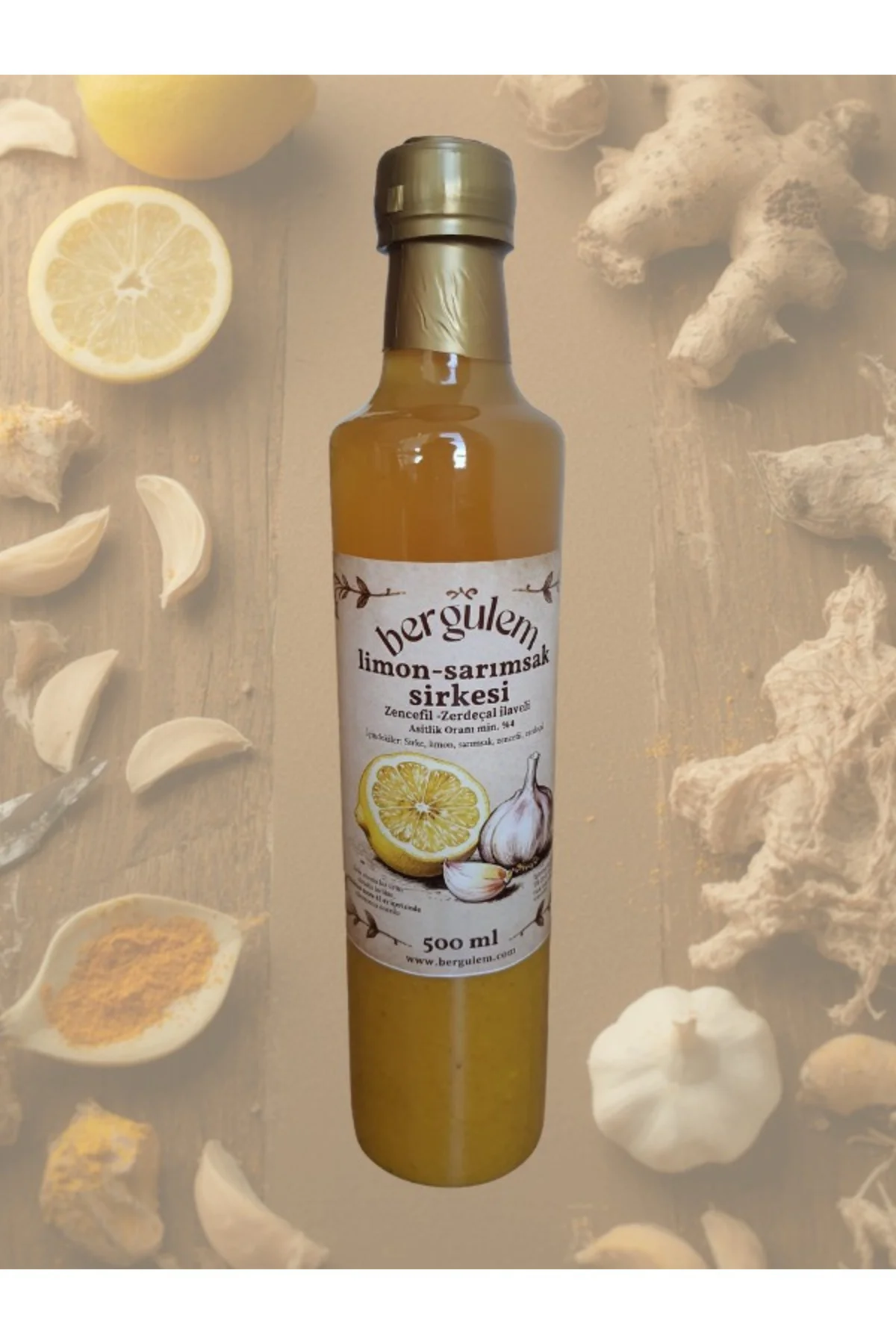 Bergulem Limon-Sarımsak Sirkesi 500 ml