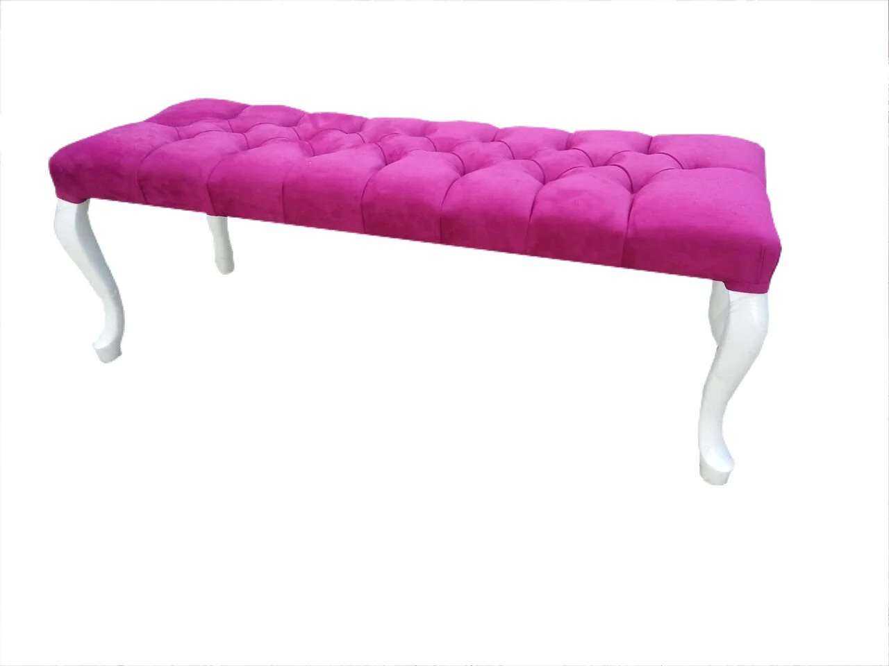 Berjer 12525 ÇAY SET Kayın ASLAN Ayak Model Parlak Beyaz Kapitone Babayface Kumaş