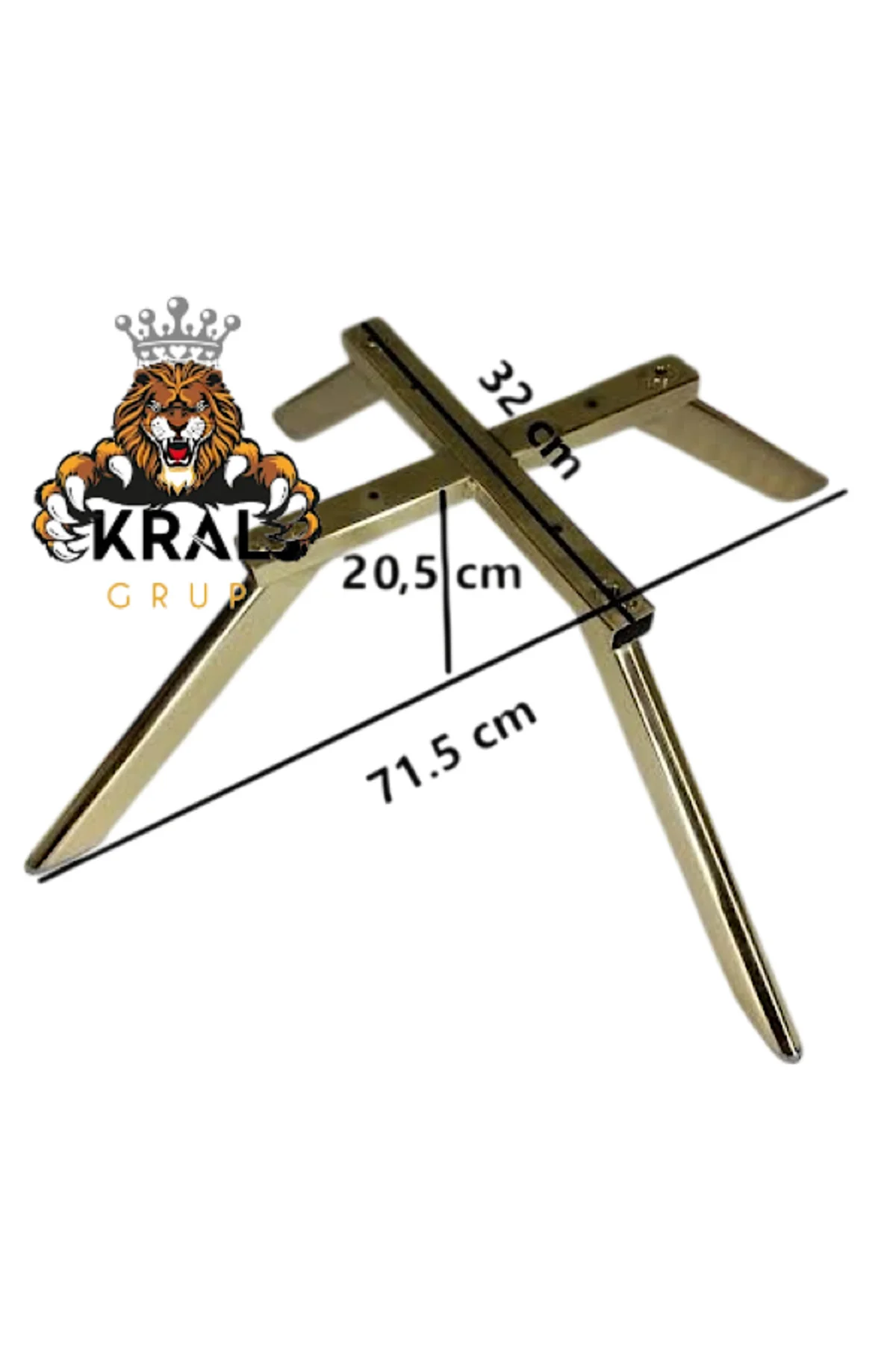 Berjer Ayağı Metal, Dört Bacaklı 23 CM Gold Kaplama İKİ ADET GÖND