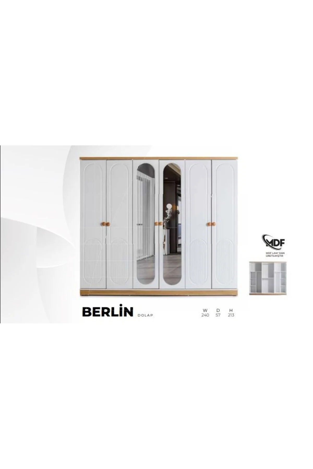 BERLİN MDF 6 KAPILI DOLAP Fiyatı, Yorumları ve Özellikleri